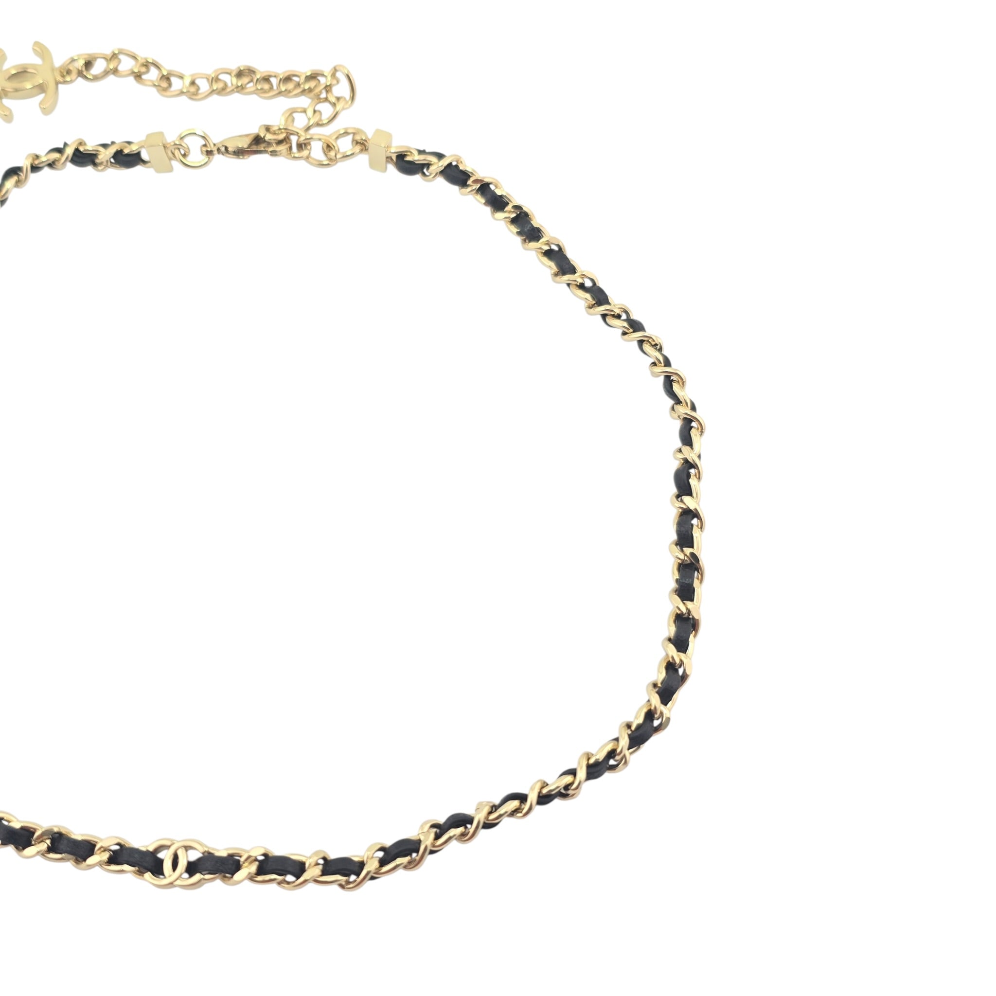 Chanel CC Lambskin Choker Black Gold Necklace 2026 CHANEL
