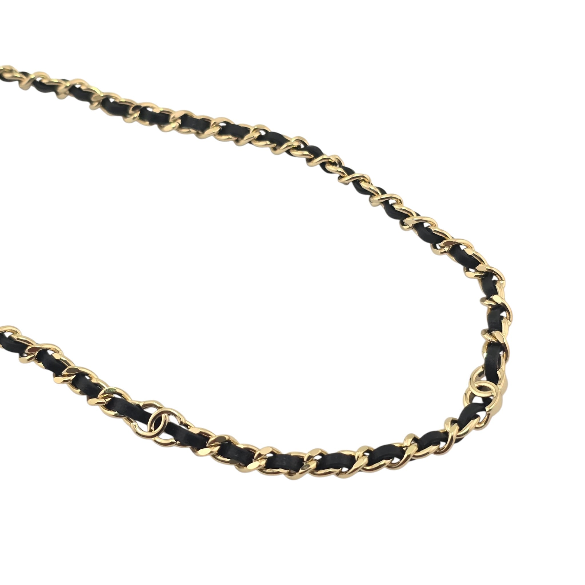 Chanel CC Lambskin Choker Black Gold Necklace 2026 CHANEL
