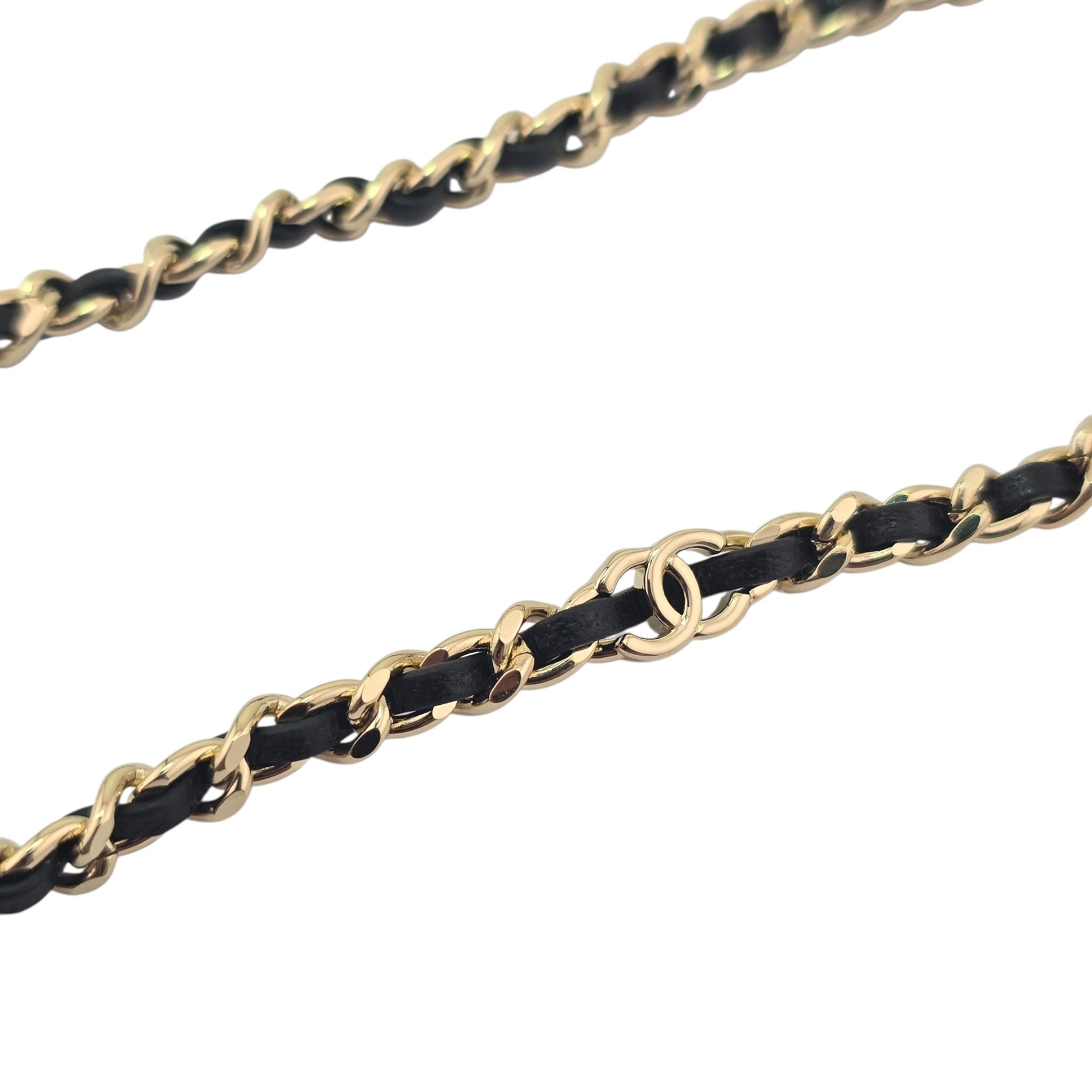 Chanel CC Lambskin Choker Black Gold Necklace 2026 CHANEL