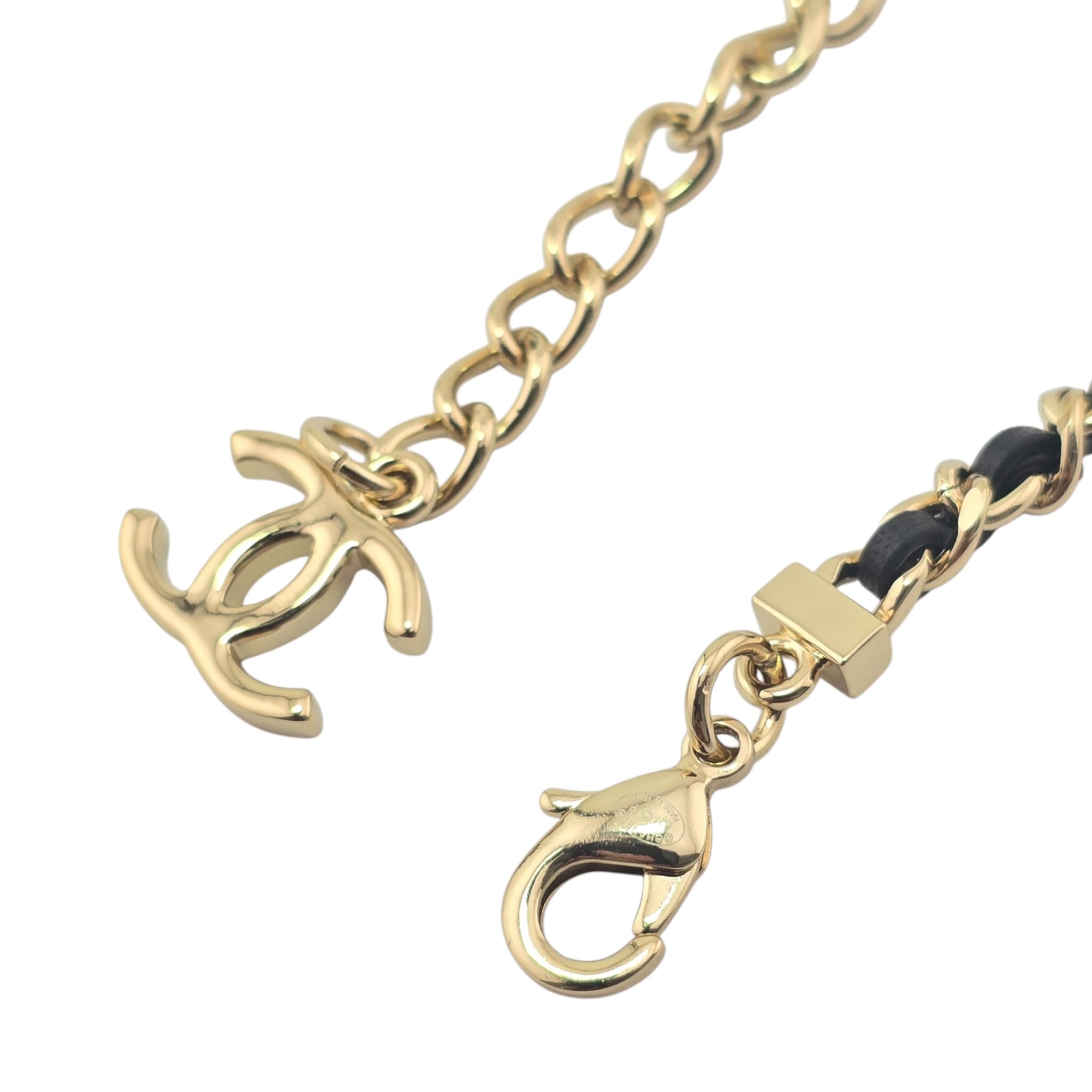 Chanel CC Lambskin Choker Black Gold Necklace 2026 CHANEL