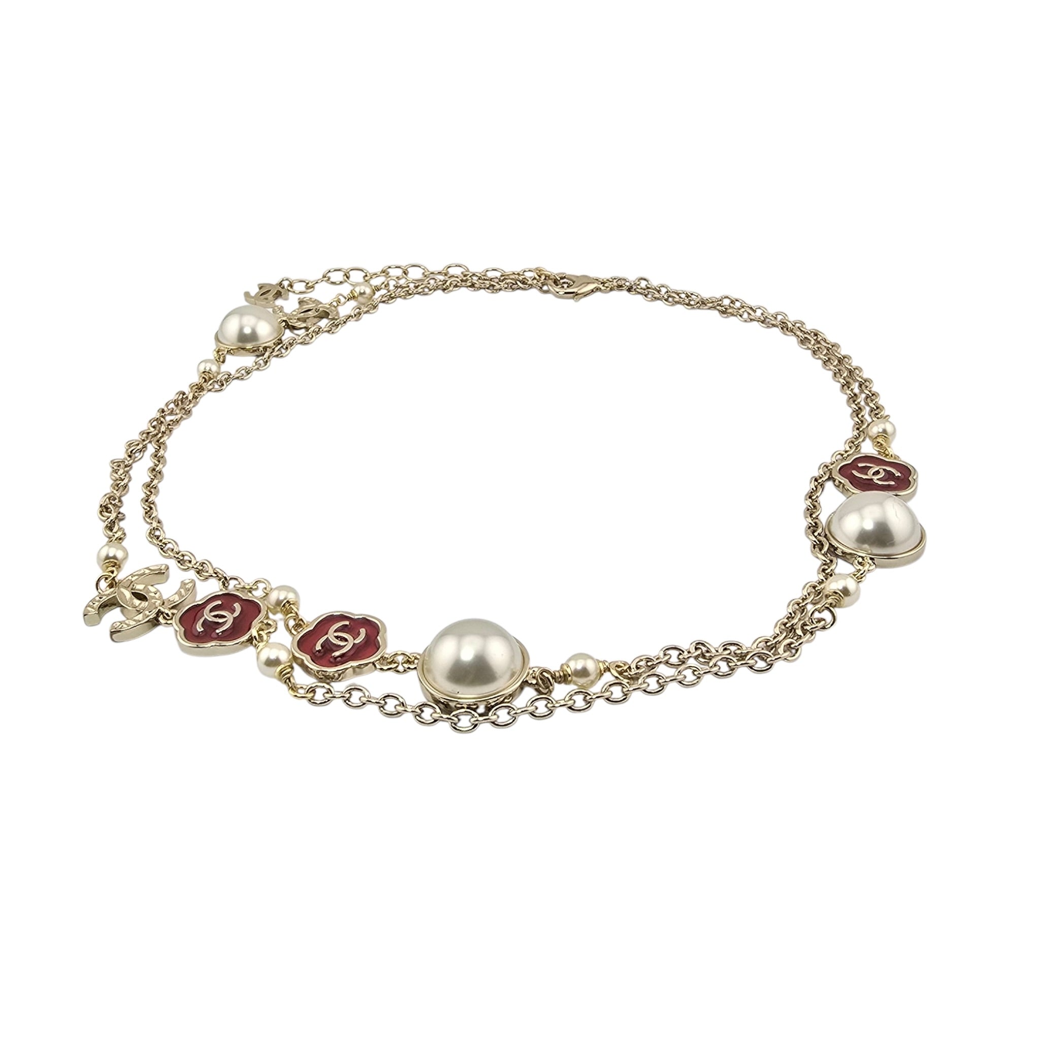 Chanel CC Faux Pearl Metal Long Necklace 2025 CHANEL