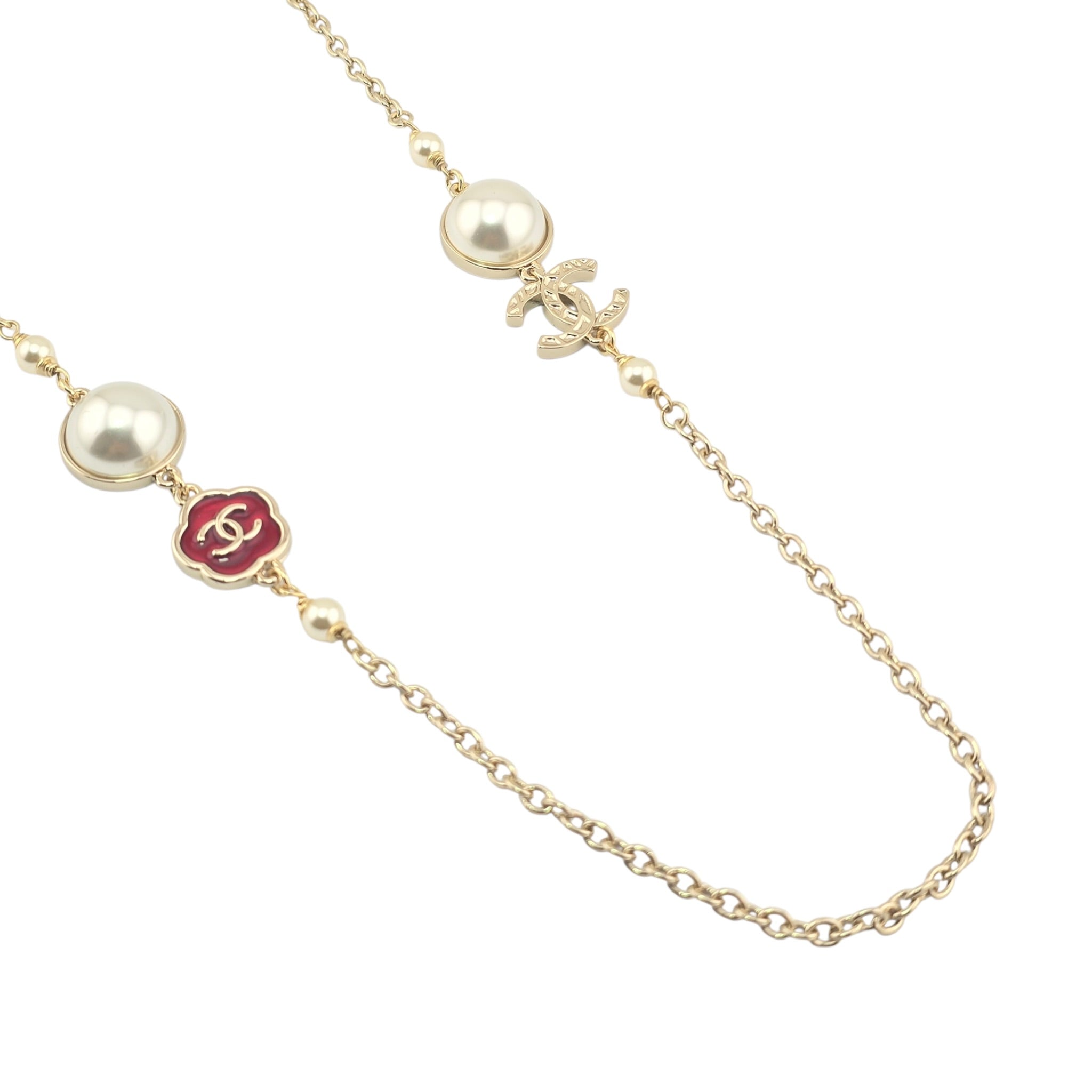 Chanel CC Faux Pearl Metal Long Necklace 2025 CHANEL