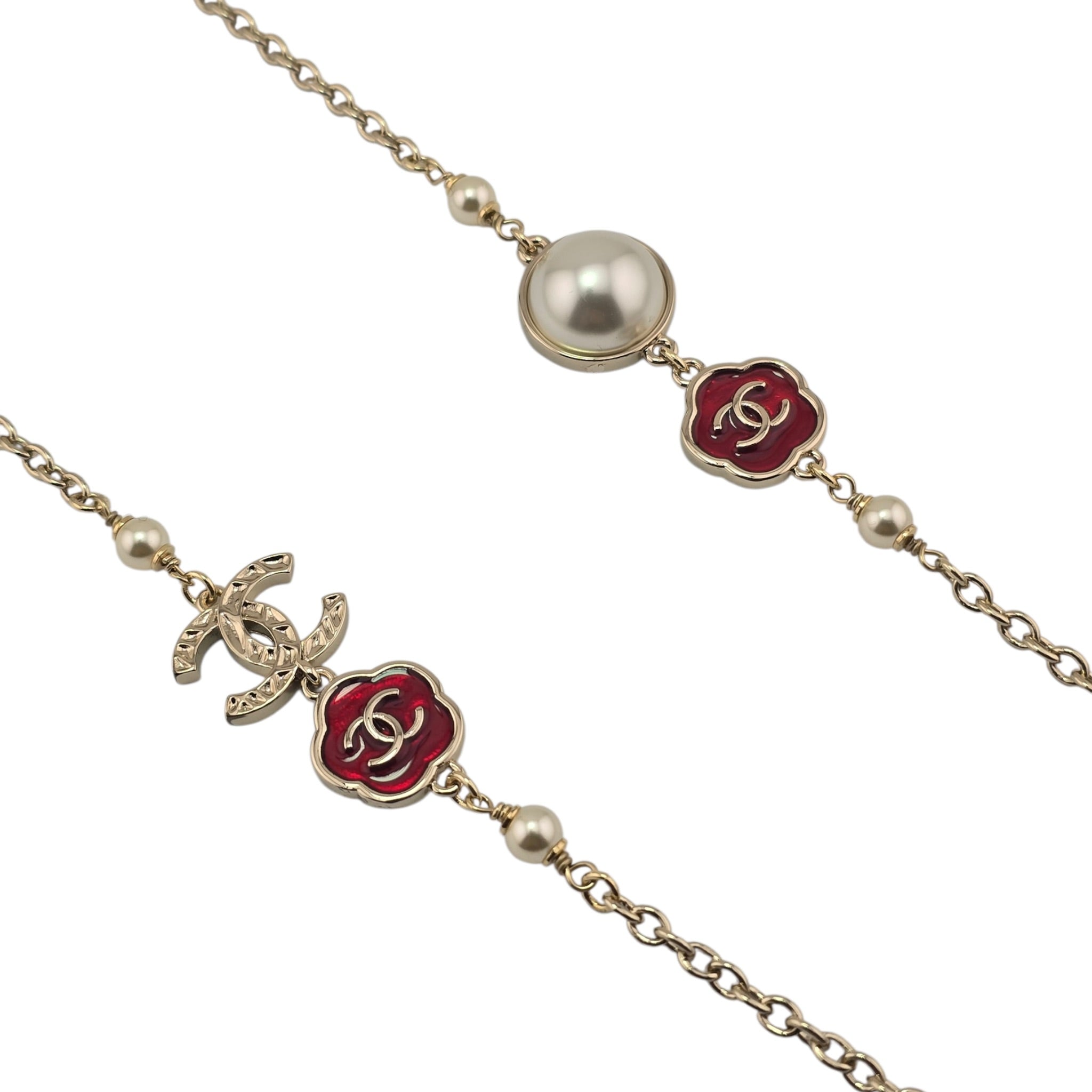 Chanel CC Faux Pearl Metal Long Necklace 2025 CHANEL