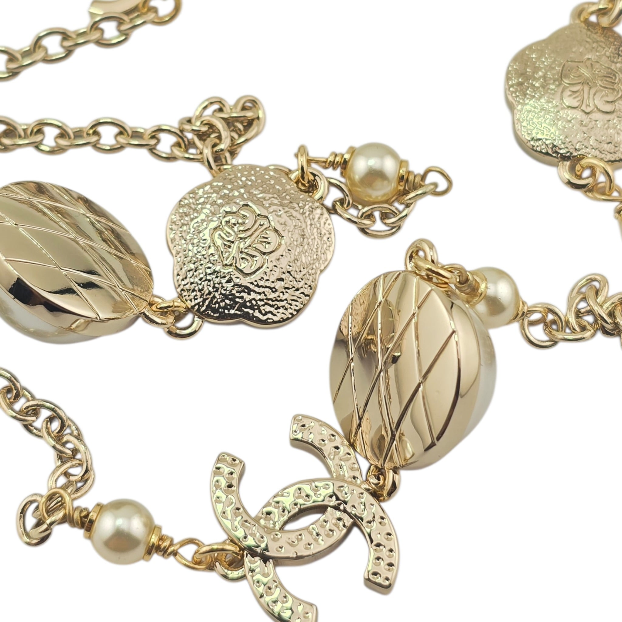 Chanel CC Faux Pearl Metal Long Necklace 2025 CHANEL