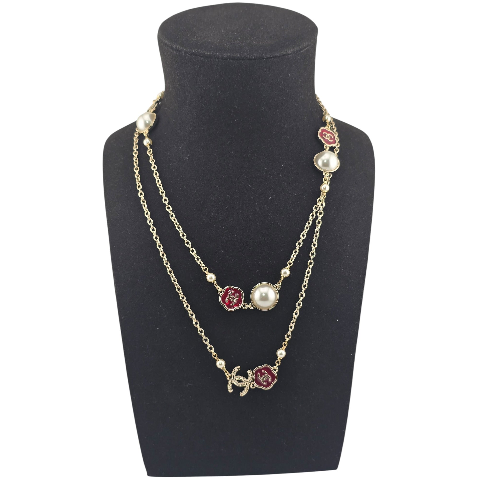 Chanel CC Faux Pearl Metal Long Necklace 2025 CHANEL
