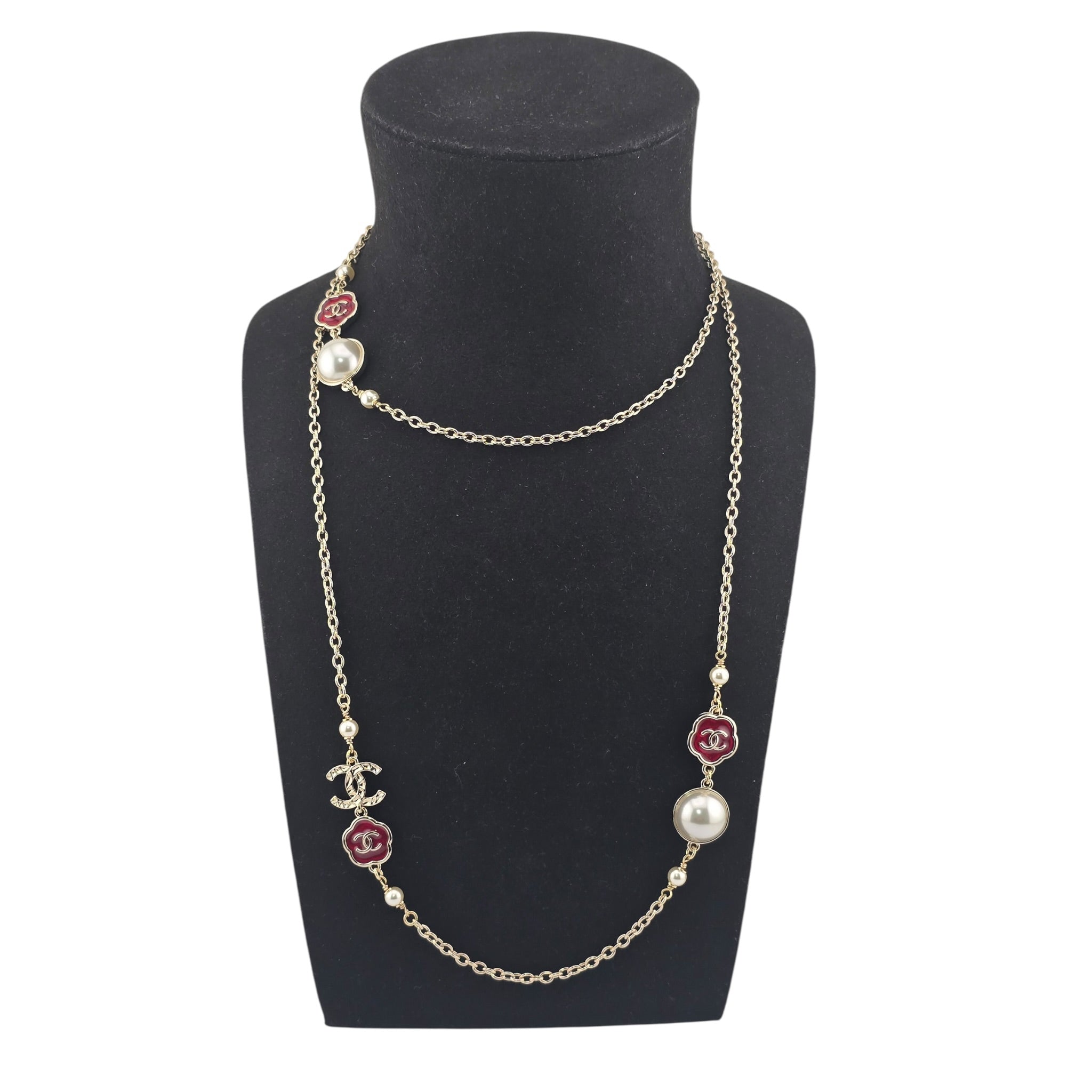 Chanel CC Faux Pearl Metal Long Necklace 2025 CHANEL