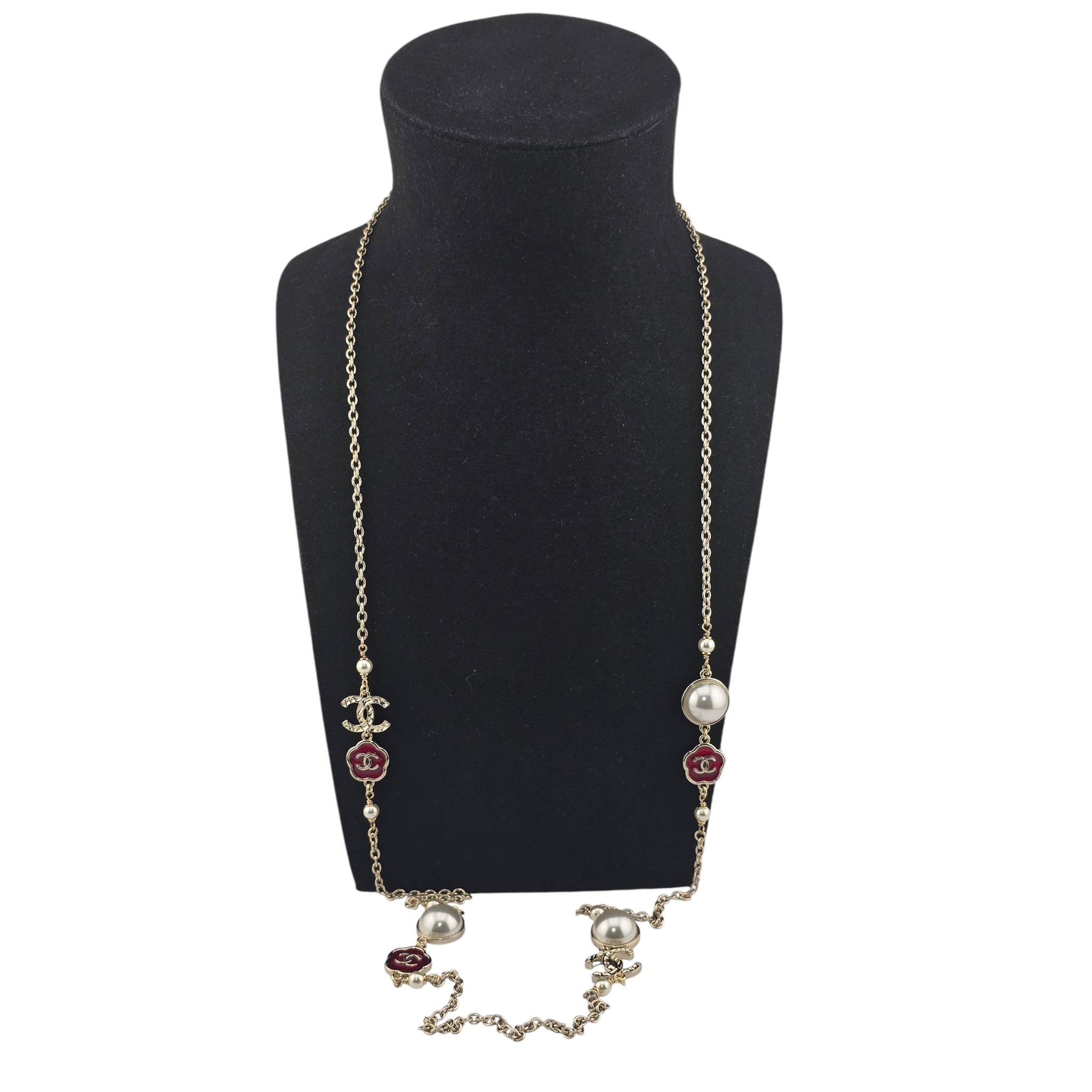 Chanel CC Faux Pearl Metal Long Necklace 2025 CHANEL