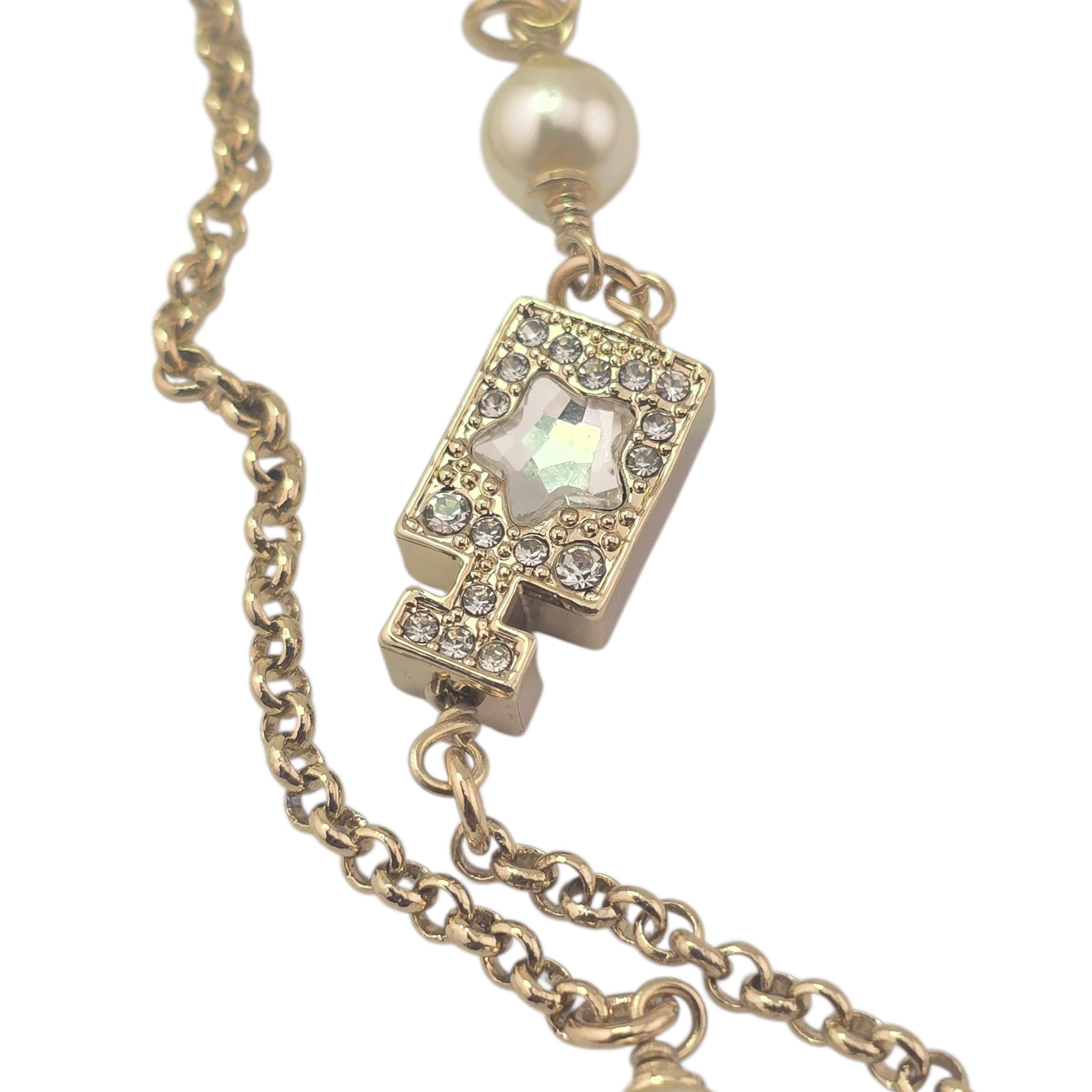Chanel CC Faux Pearl Crystal Star Camellia Long Necklace 2025 CHANEL