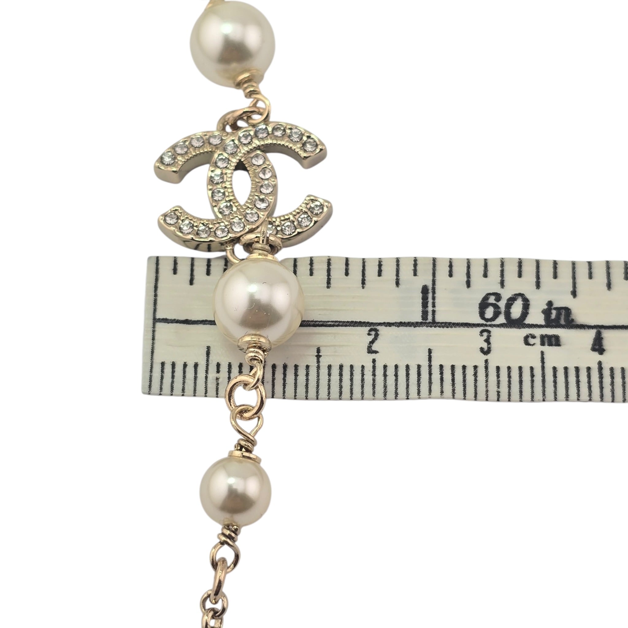 Chanel CC Faux Pearl Crystal Star Camellia Long Necklace 2025 CHANEL
