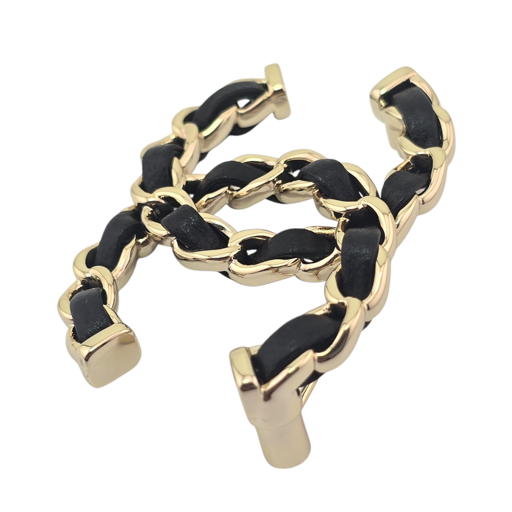 Chanel CC Black Lambskin Chain Gold Brooch 2026 CHANEL