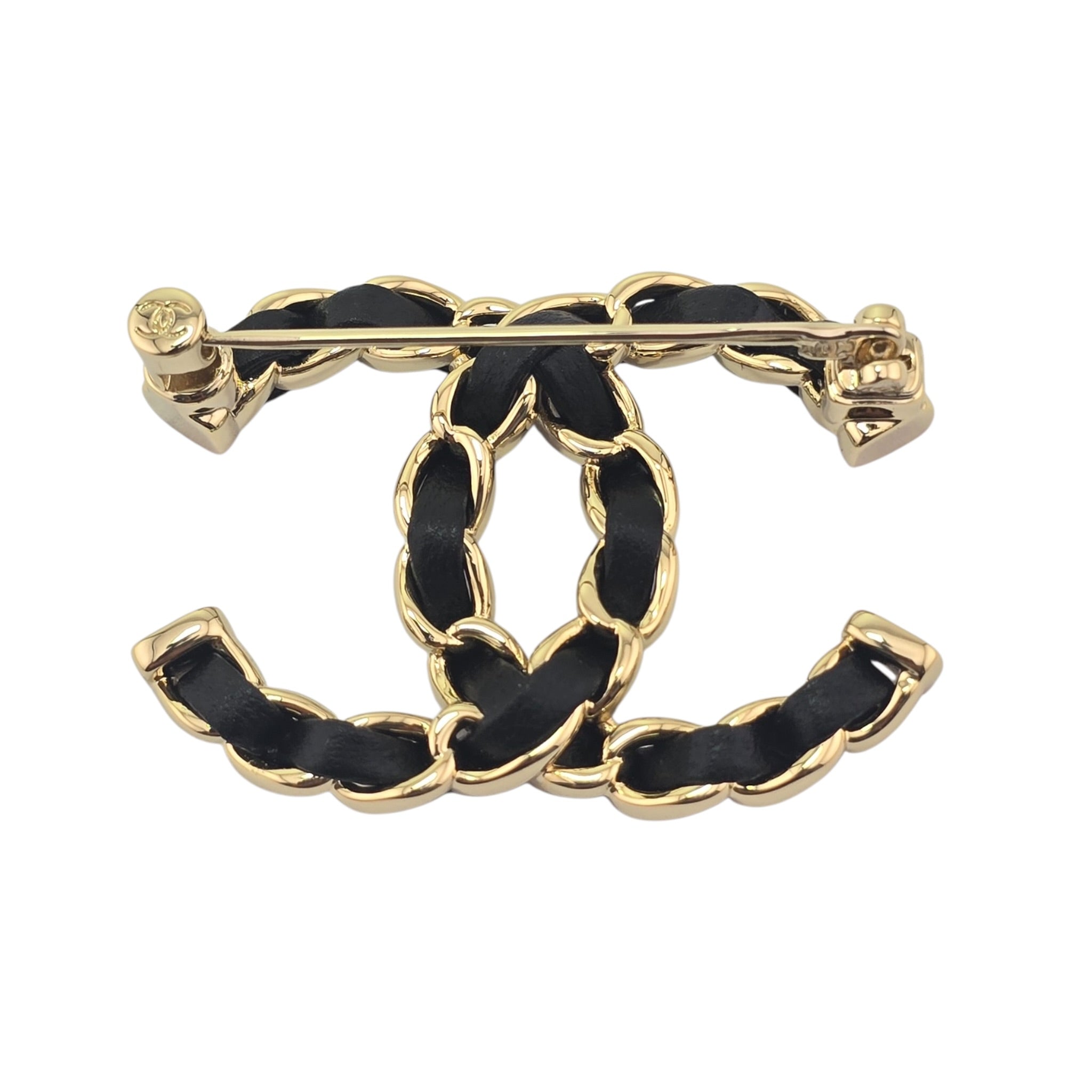 Chanel CC Black Lambskin Chain Gold Brooch 2026 CHANEL