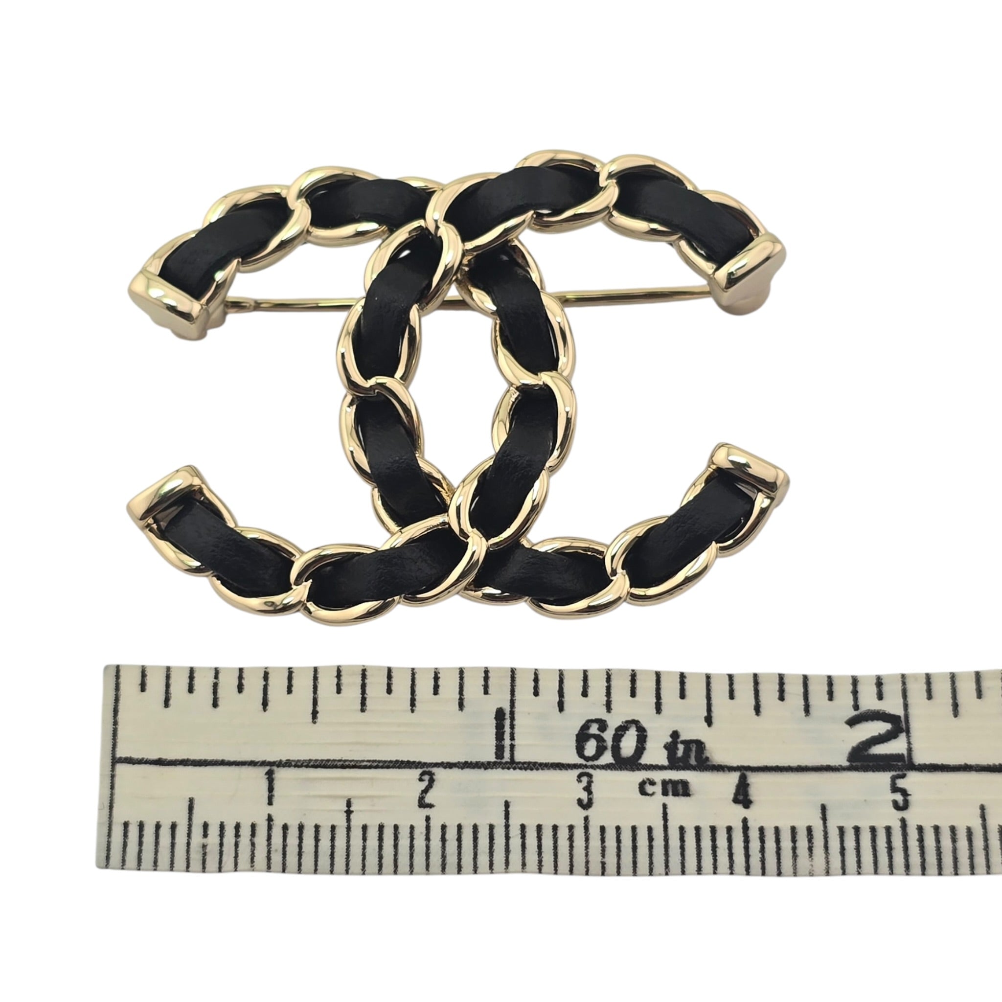 Chanel CC Black Lambskin Chain Gold Brooch 2026 CHANEL
