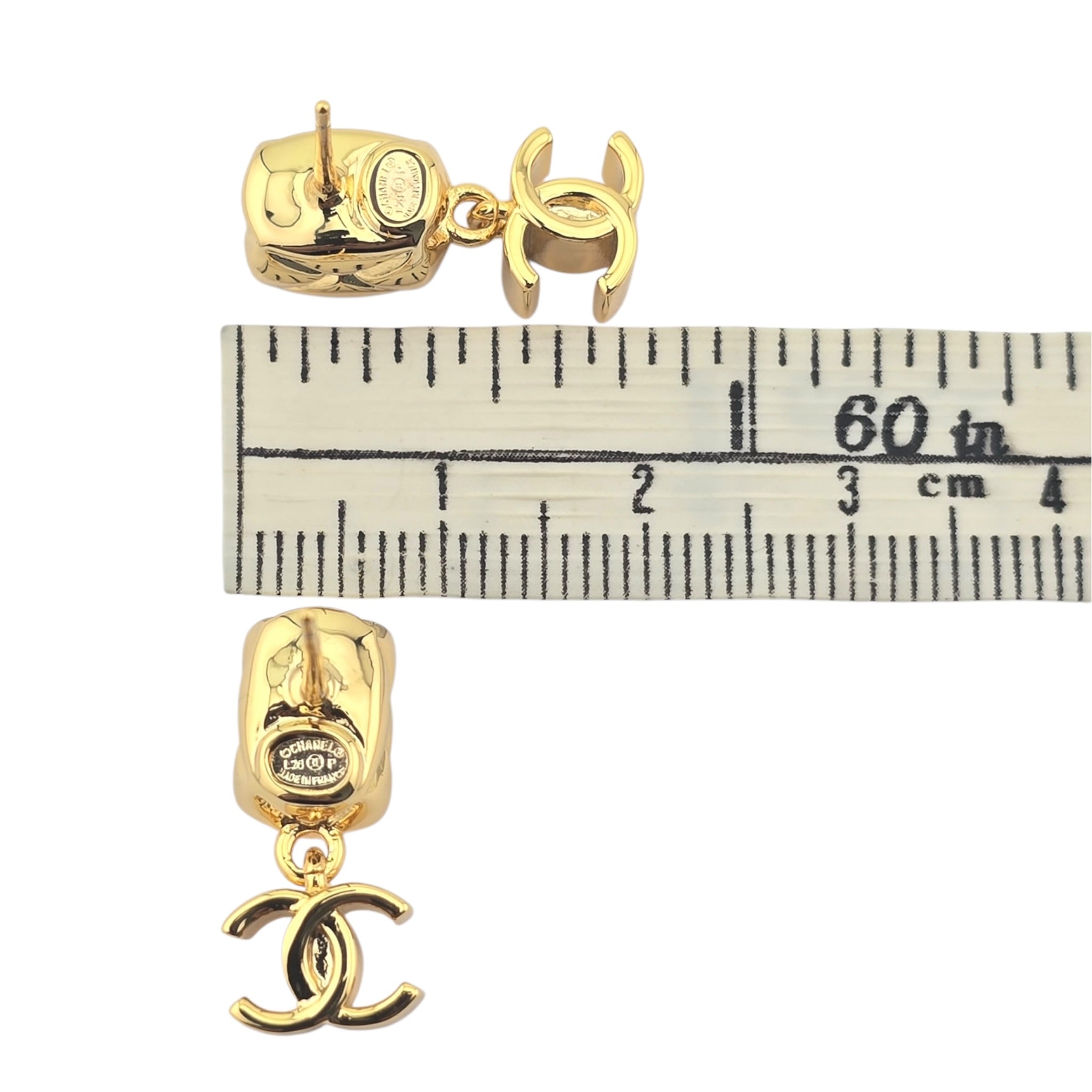 Chanel CC Gold Drop Earrings 2026 CHANEL