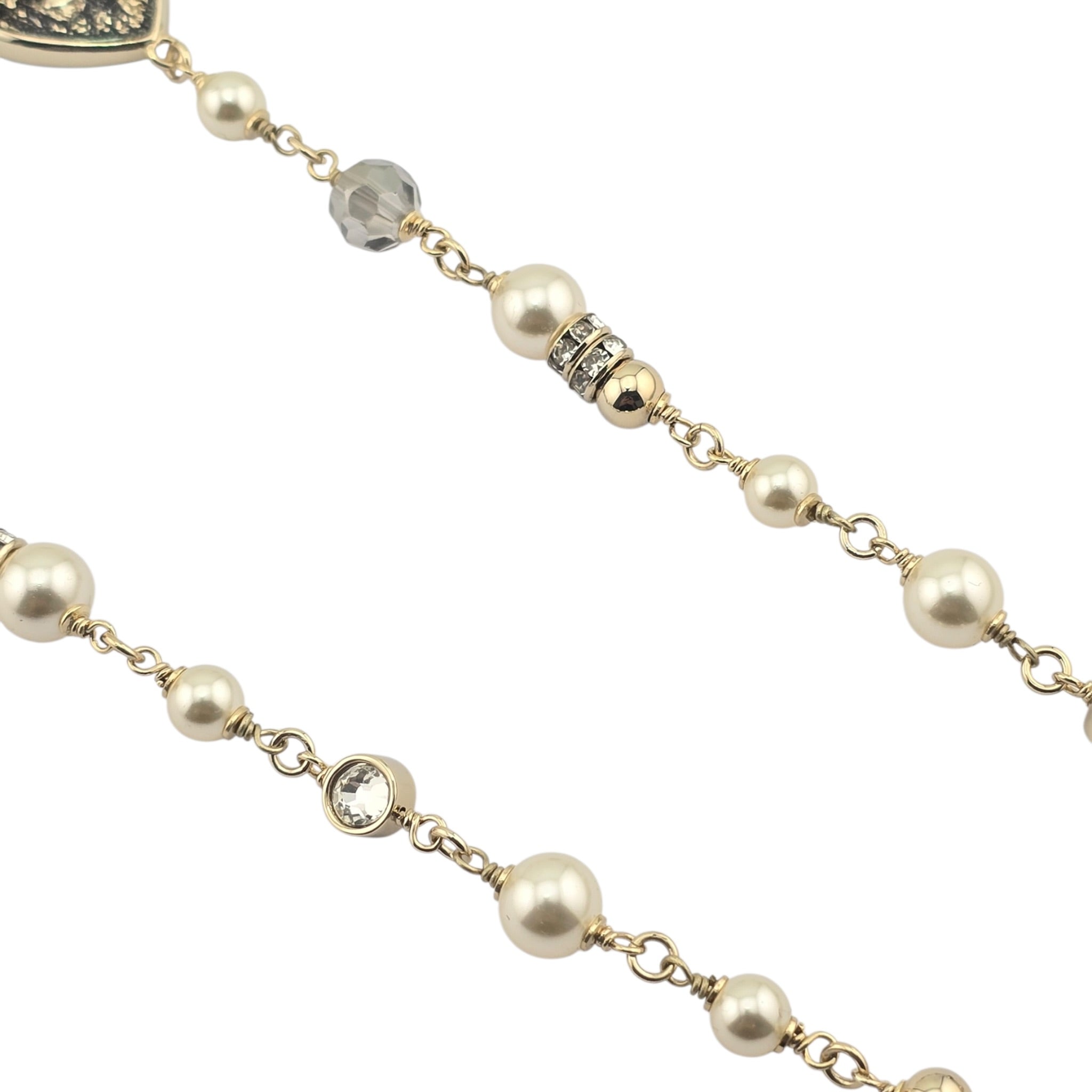 Chanel CC Long Necklace Black Gold Hearts 2024 CHANEL