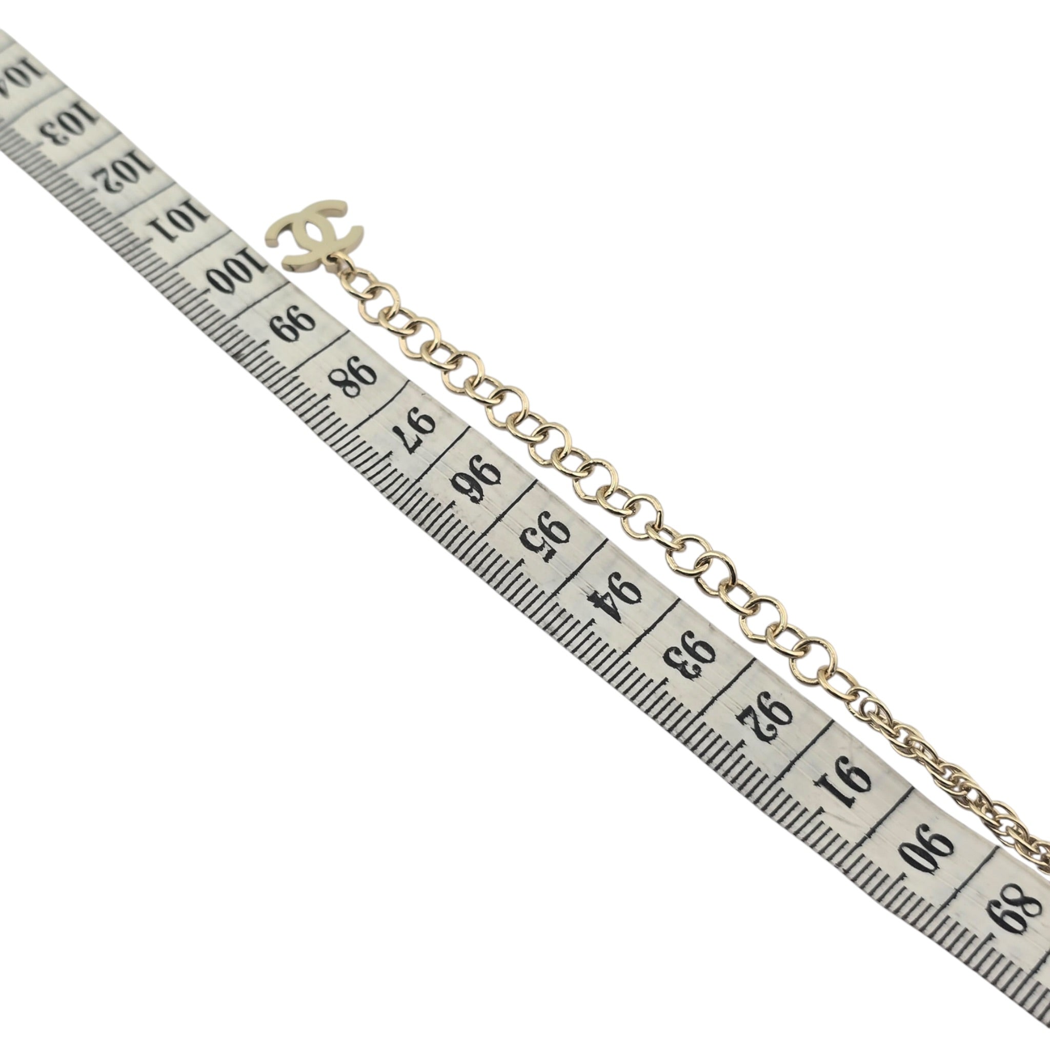 Chanel CC Long Necklace Black Gold Hearts 2024 CHANEL