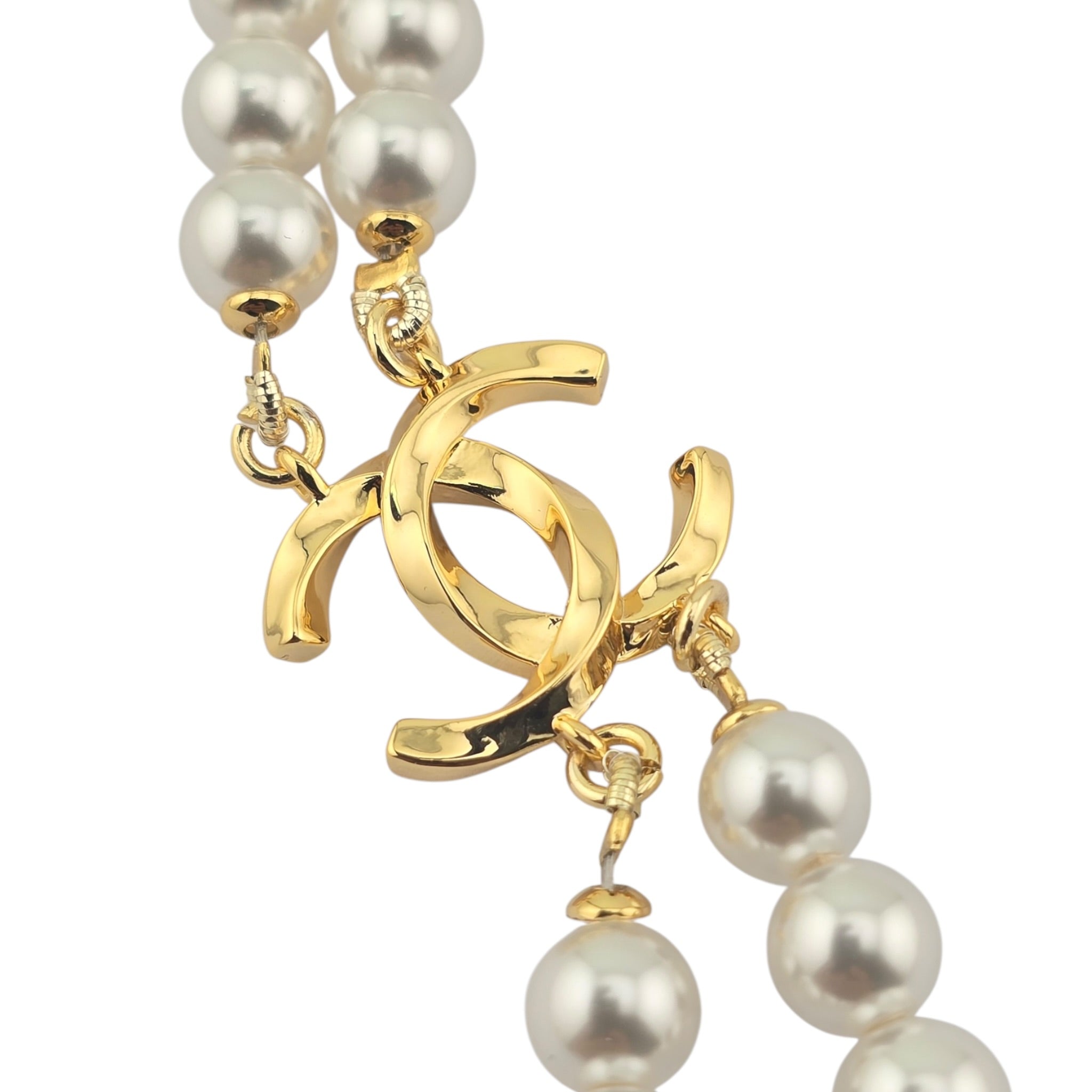 Chanel CC Gold Pencil Pendant Long Faux Pearl Necklace 2025 CHANEL