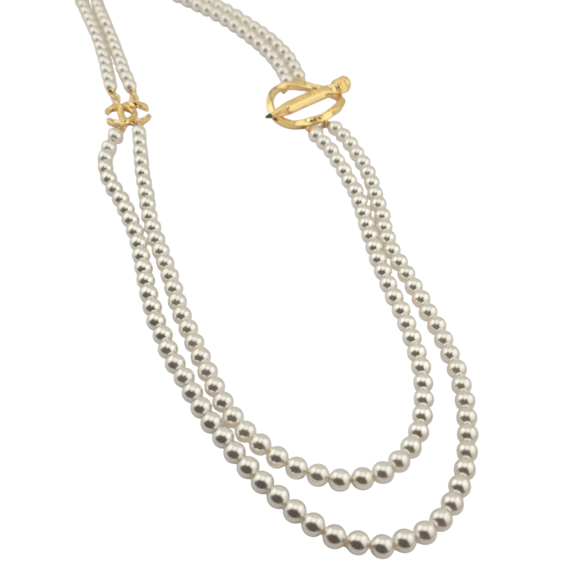 Chanel CC Gold Pencil Pendant Long Faux Pearl Necklace 2025 CHANEL