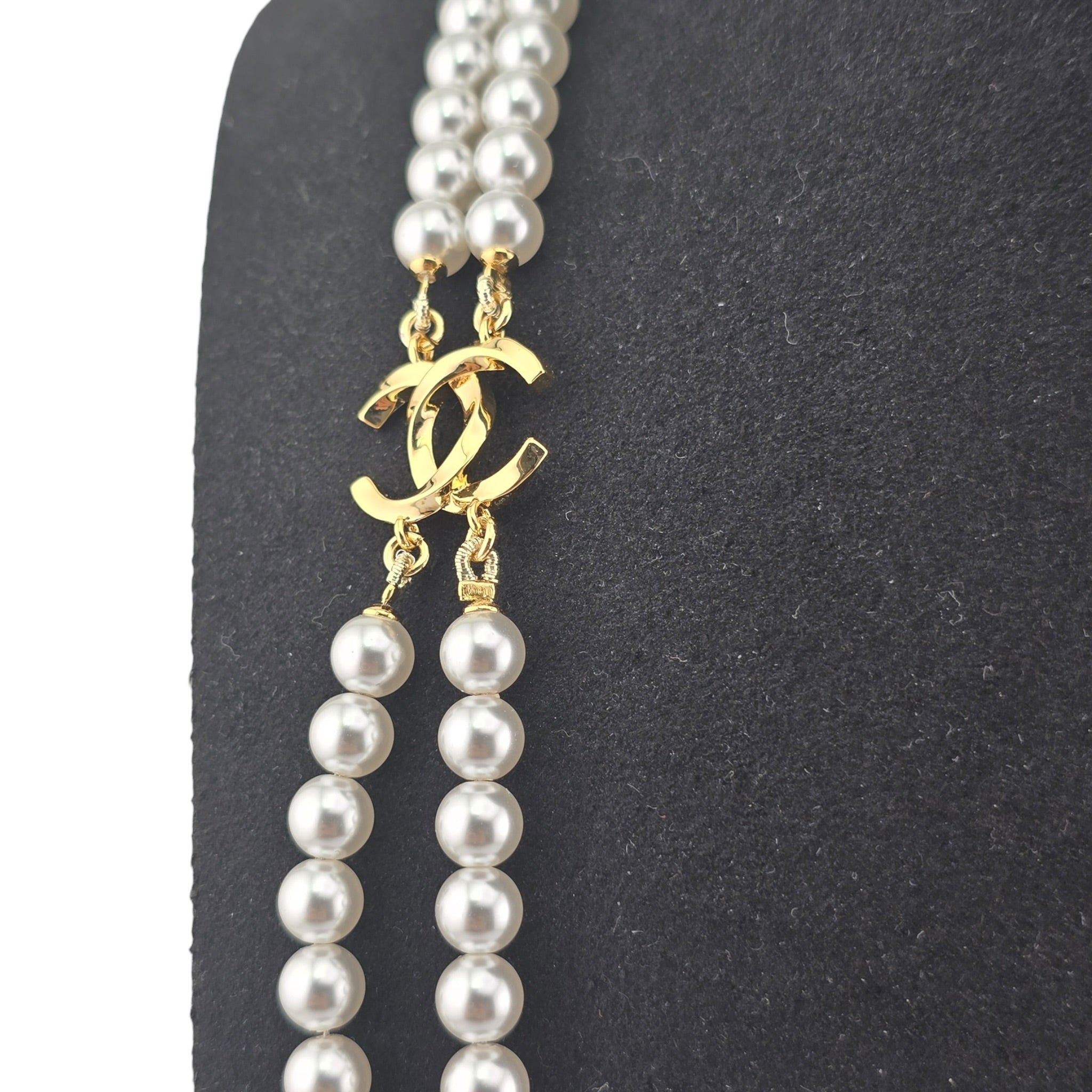 Chanel CC Gold Pencil Pendant Long Faux Pearl Necklace 2025 CHANEL