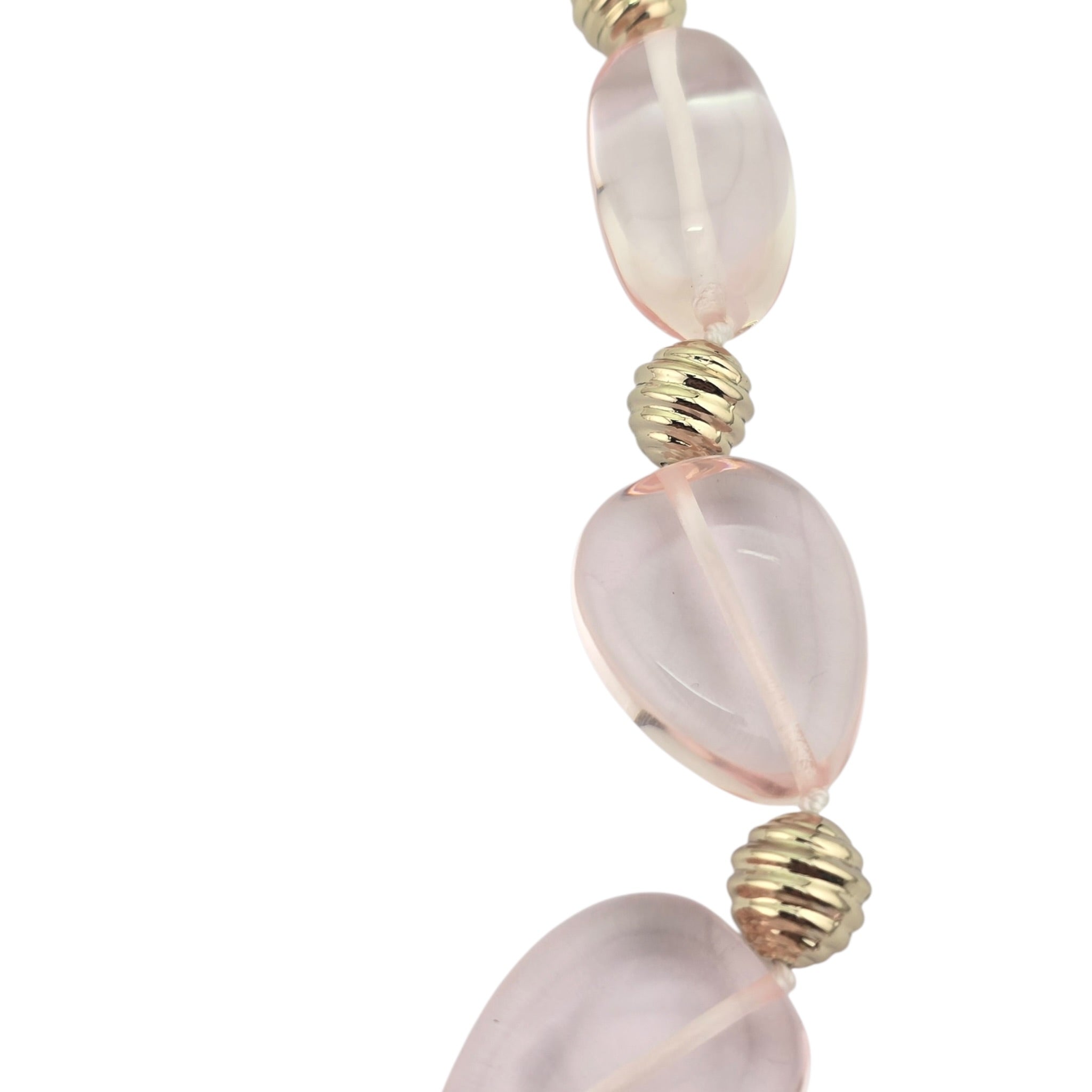 Chanel CC Pink Resin Gold Necklace 2025 CHANEL