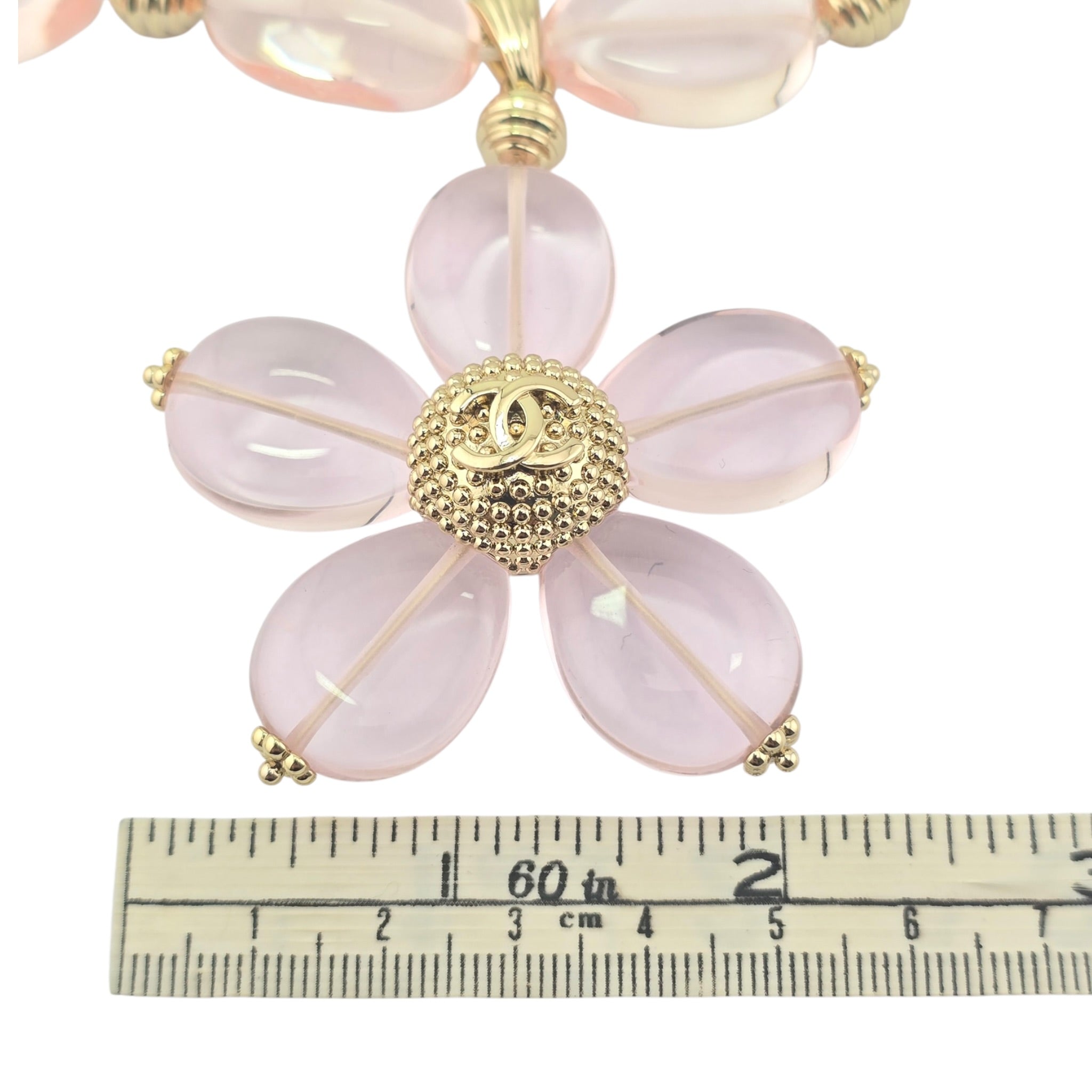Chanel CC Pink Resin Gold Necklace 2025 CHANEL
