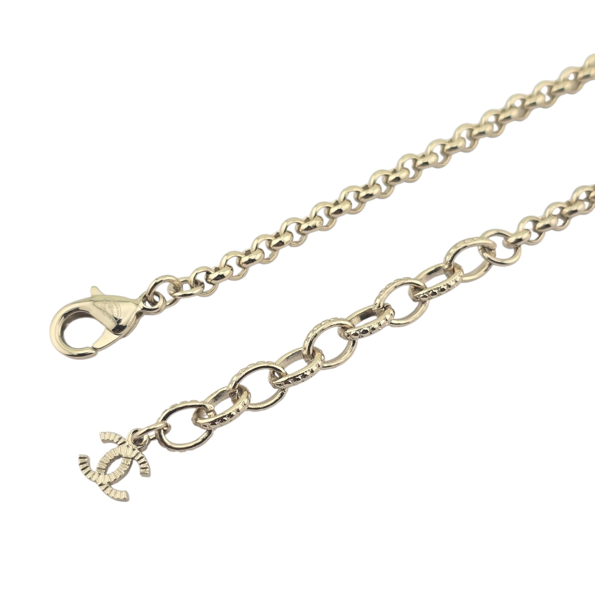 Chanel CC Purple Resin Bead Gold Long Necklace 2026 CHANEL