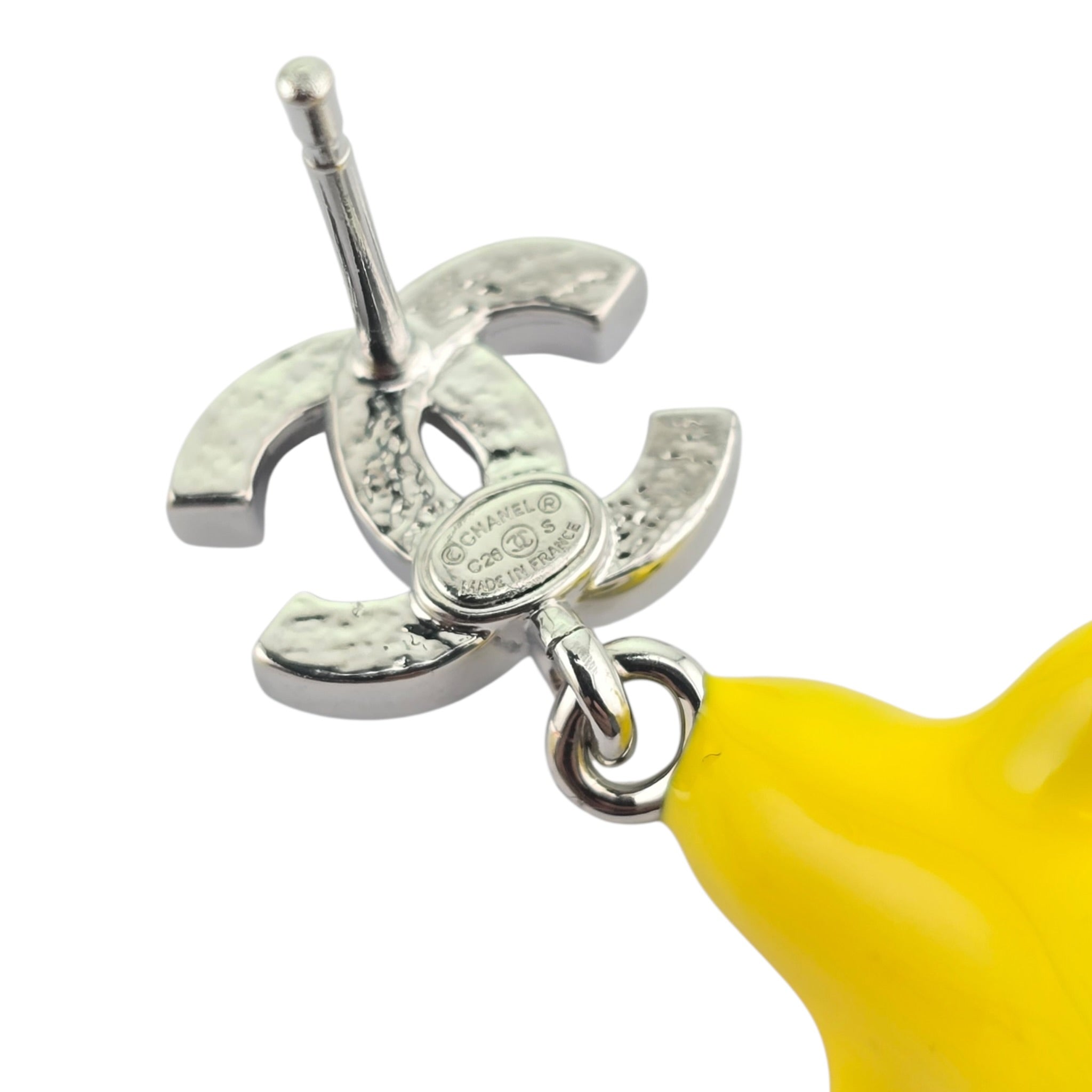 Chanel CC Metal Resin Strass Crystal Baby Chick Pendant Earrings 2026 CHANEL