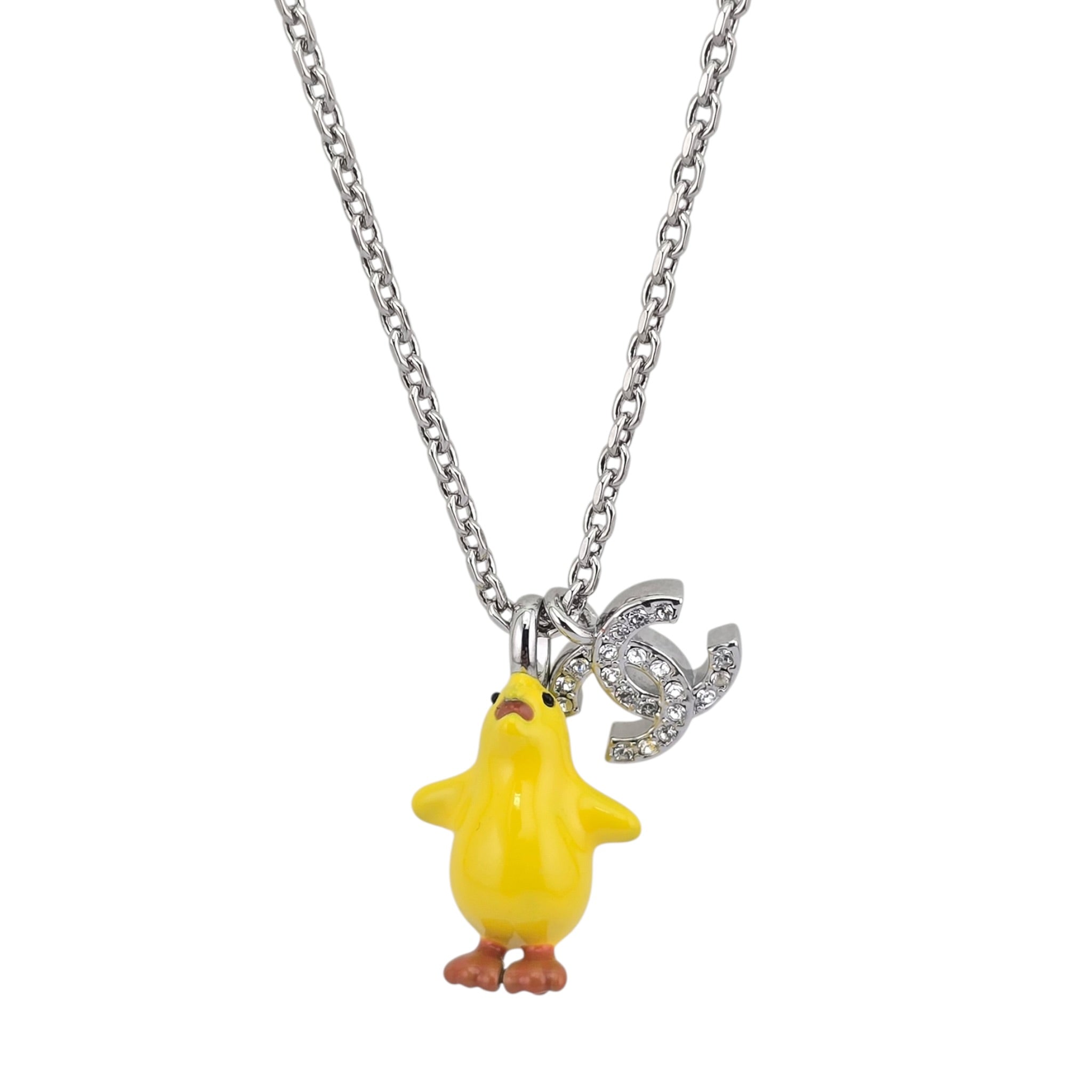 Chanel CC Metal Resin Strass Crystal Baby Chick Necklace 2026 CHANEL