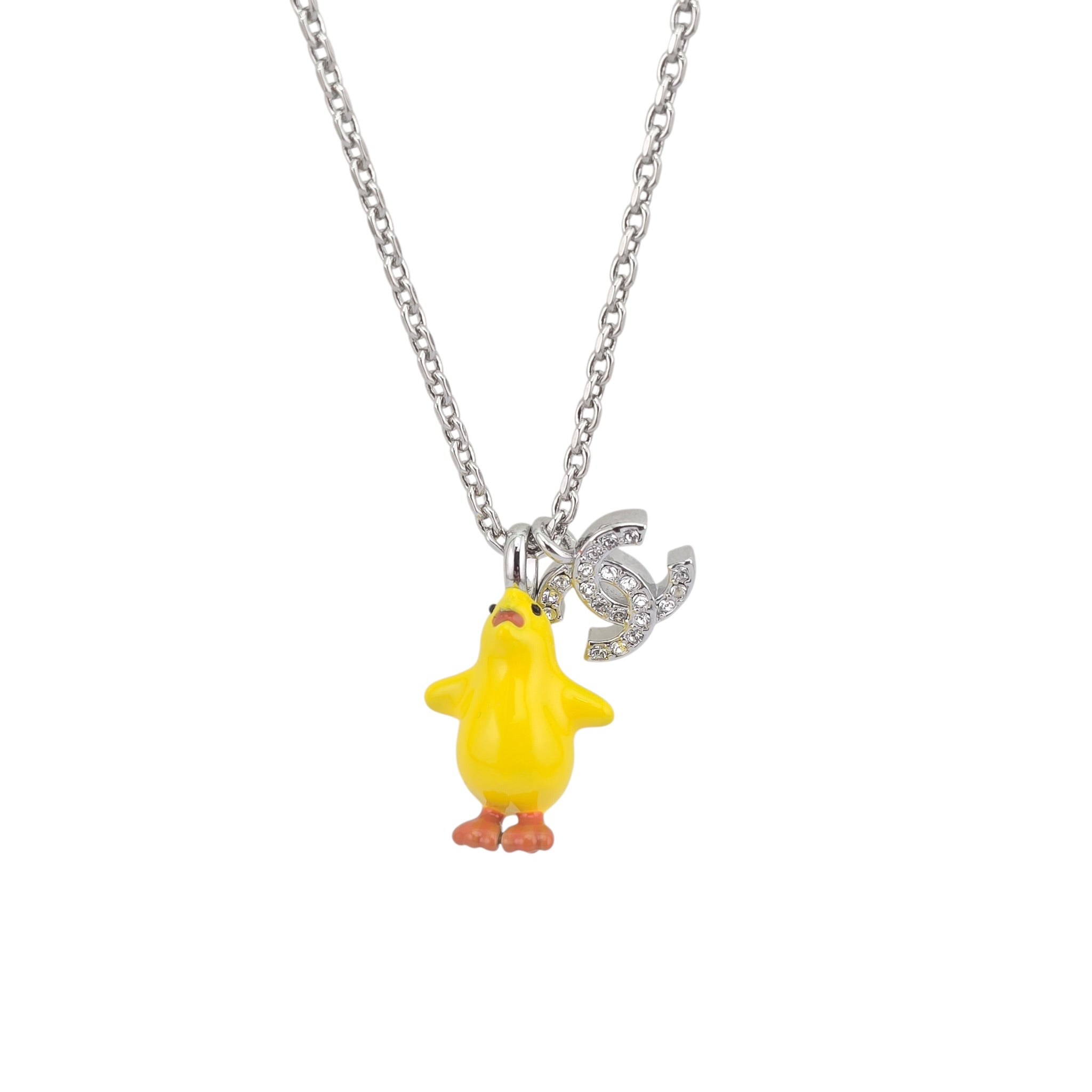 Chanel CC Metal Resin Strass Crystal Baby Chick Necklace 2026 CHANEL