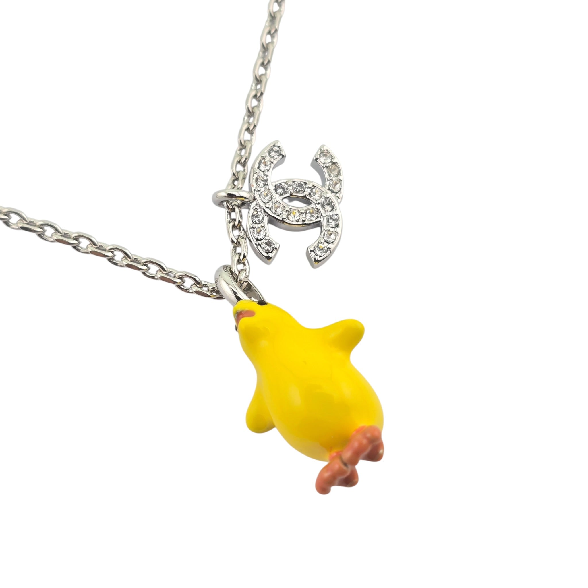 Chanel CC Metal Resin Strass Crystal Baby Chick Necklace 2026 CHANEL