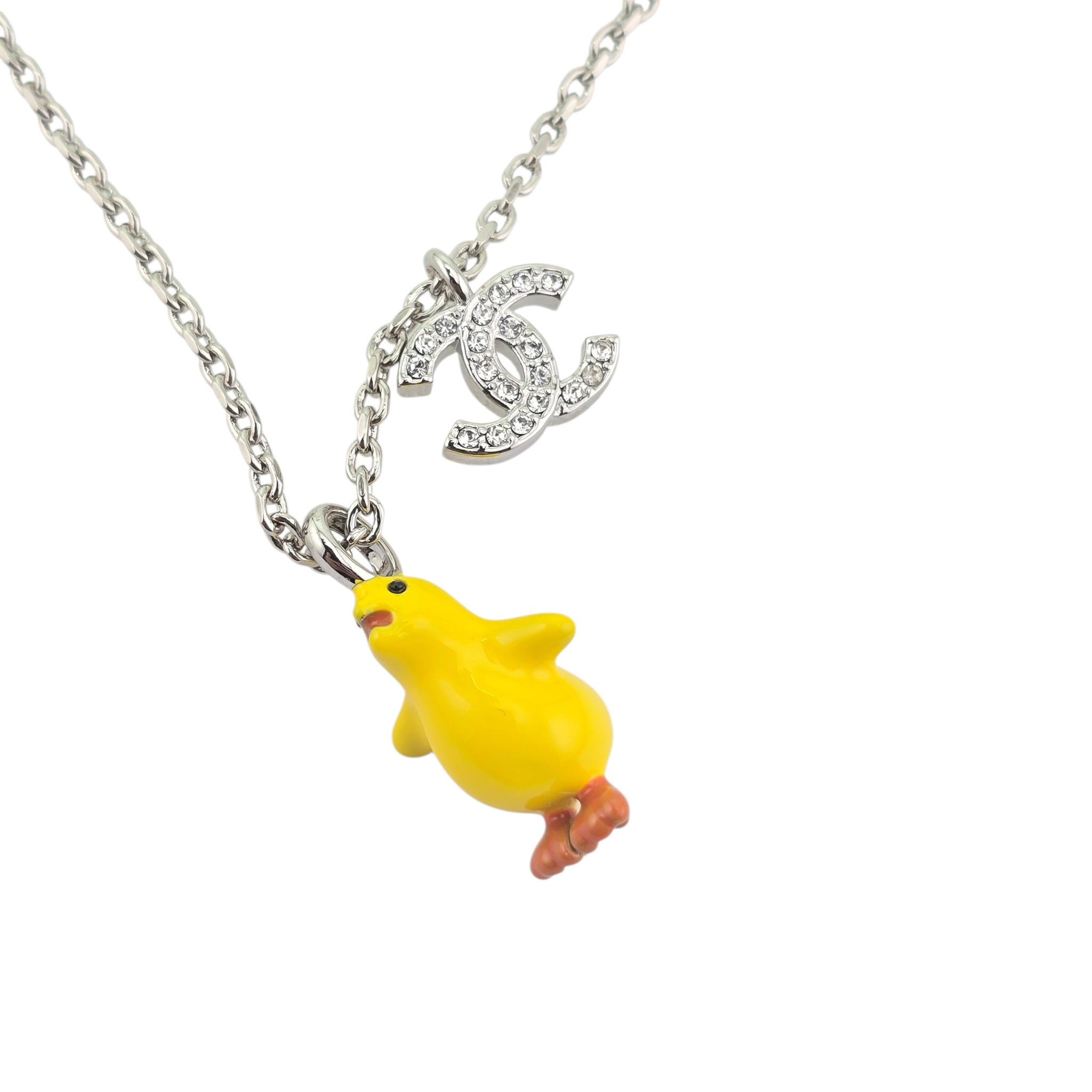 Chanel CC Metal Resin Strass Crystal Baby Chick Necklace 2026 CHANEL