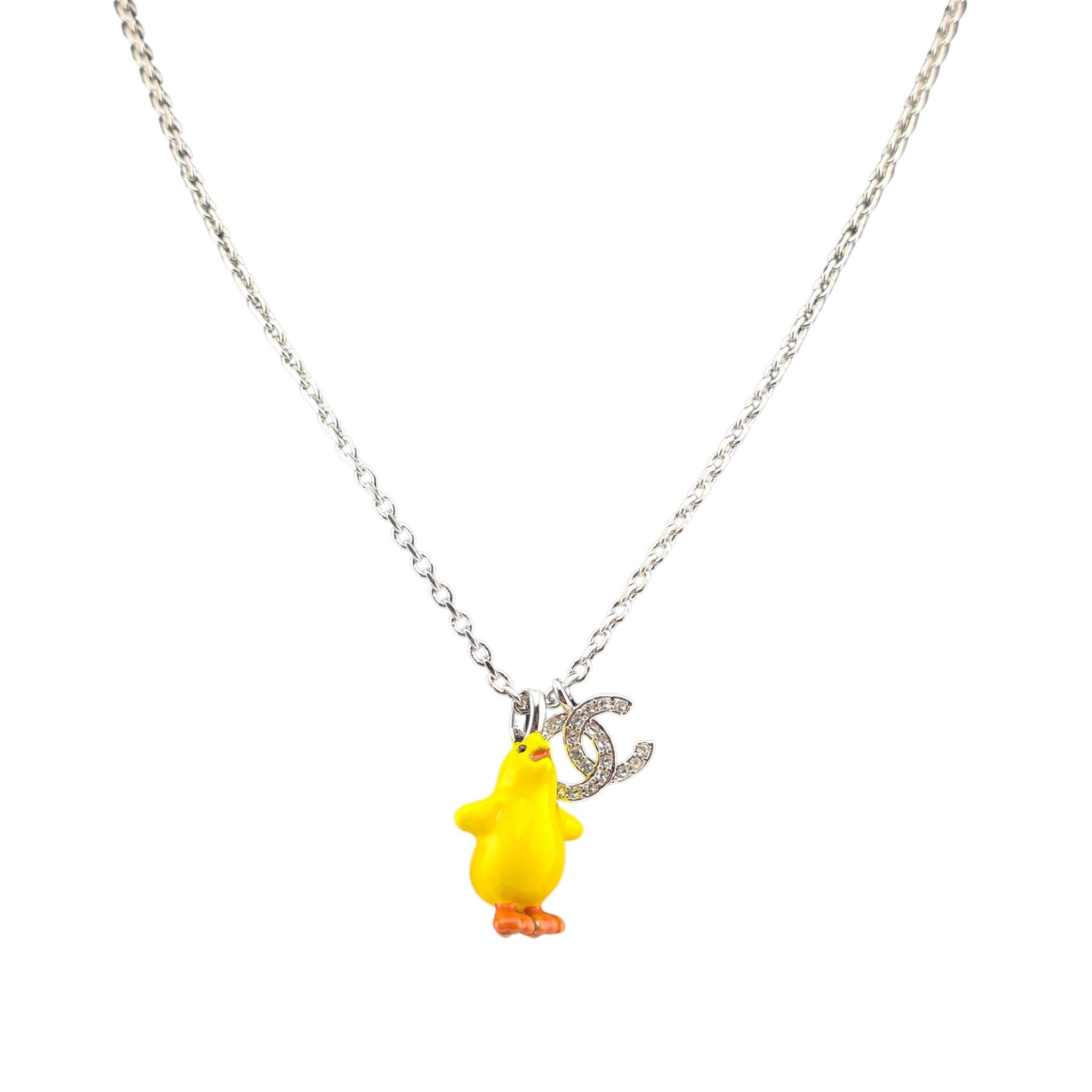 Chanel CC Metal Resin Strass Crystal Baby Chick Necklace 2026 CHANEL