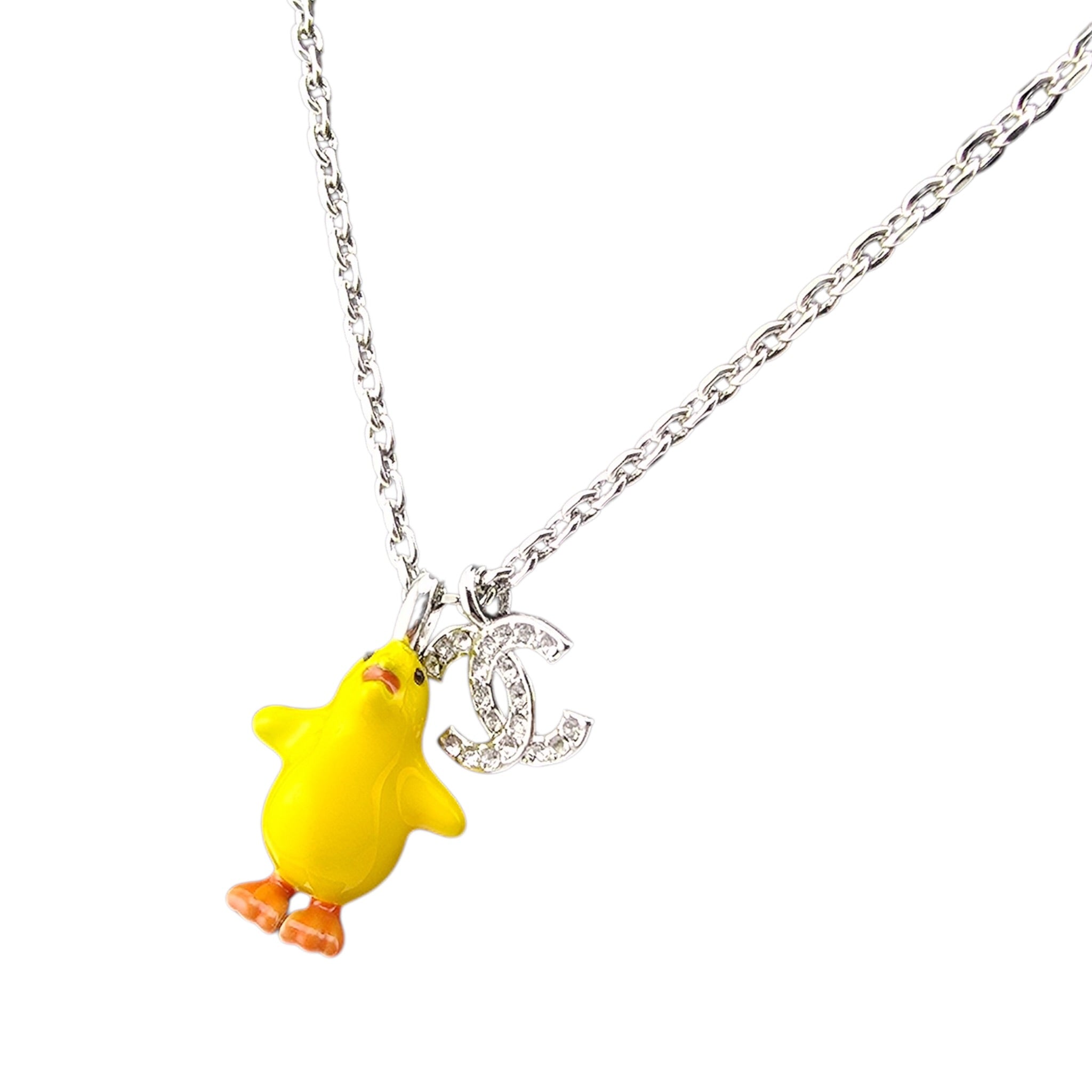 Chanel CC Metal Resin Strass Crystal Baby Chick Necklace 2026 CHANEL