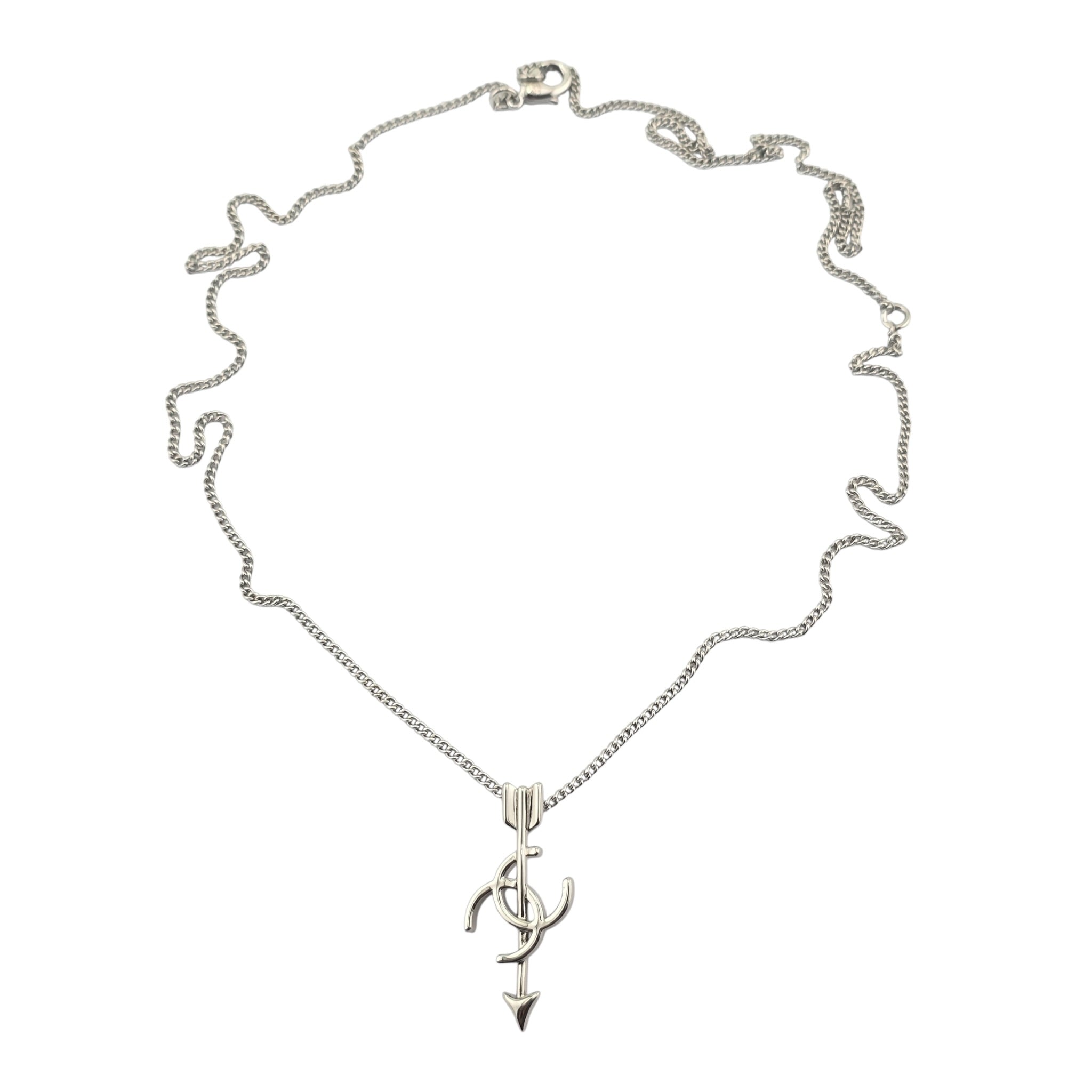Chanel CC Arrow Pendant Silver Necklace 2026 SS26 CHANEL