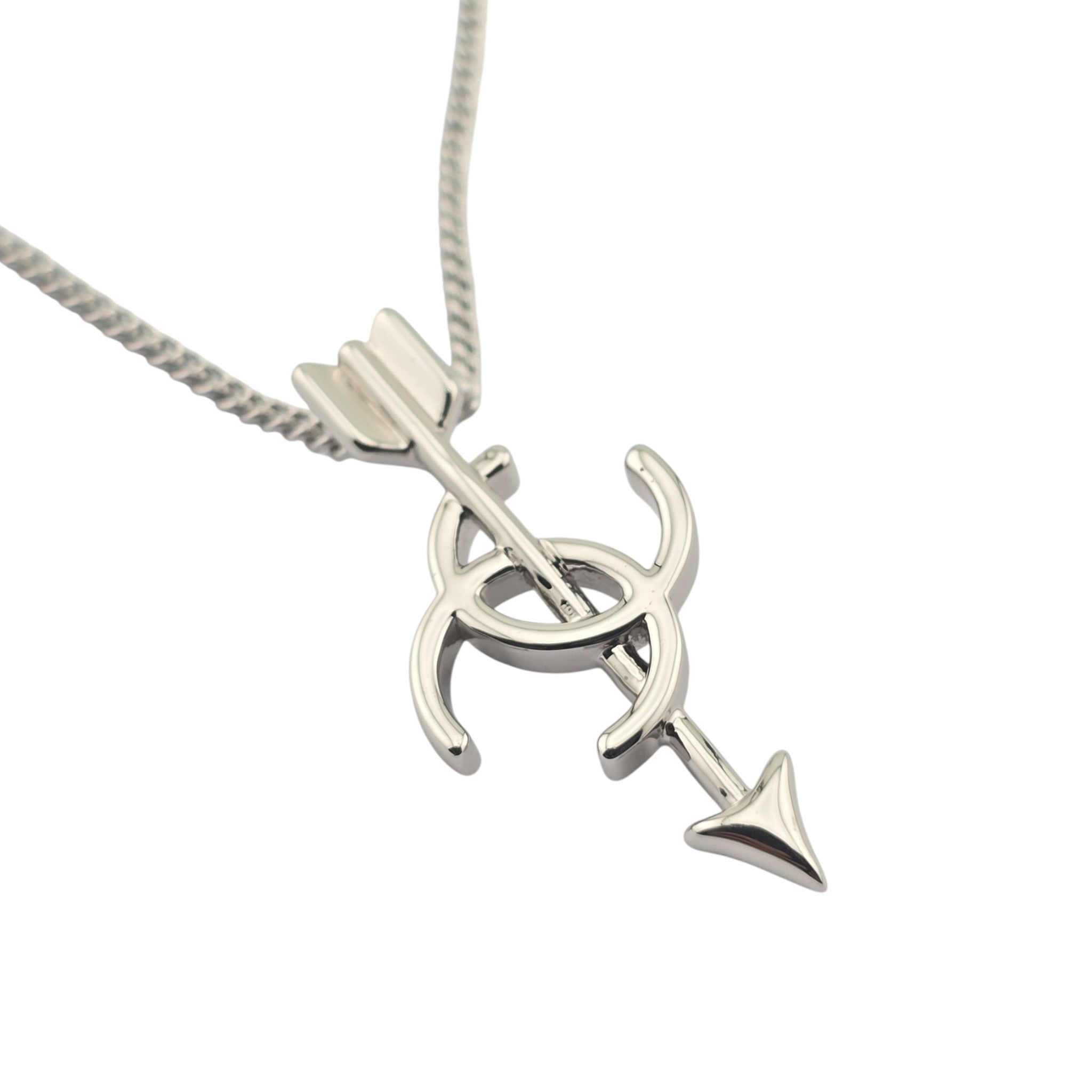 Chanel CC Arrow Pendant Silver Necklace 2026 SS26 CHANEL