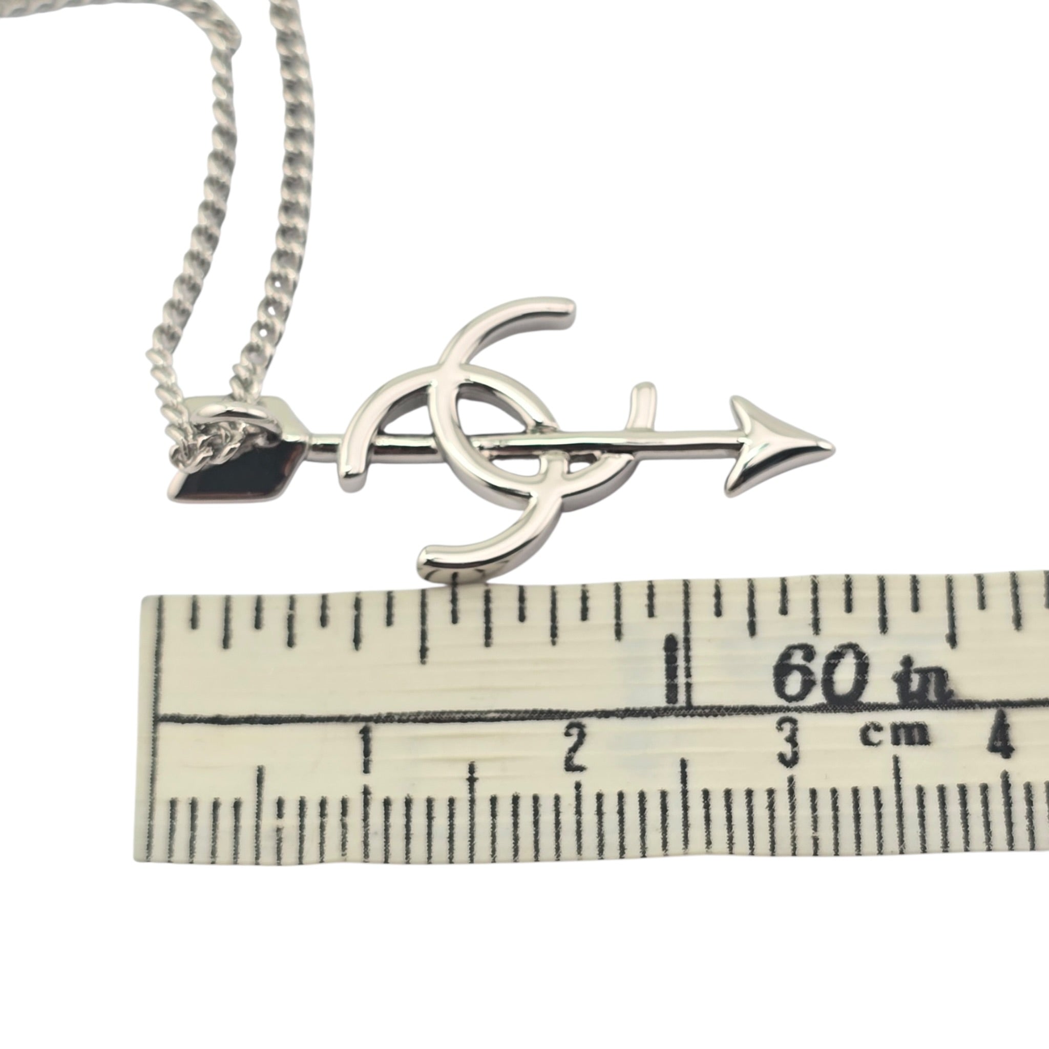 Chanel CC Arrow Pendant Silver Necklace 2026 SS26 CHANEL