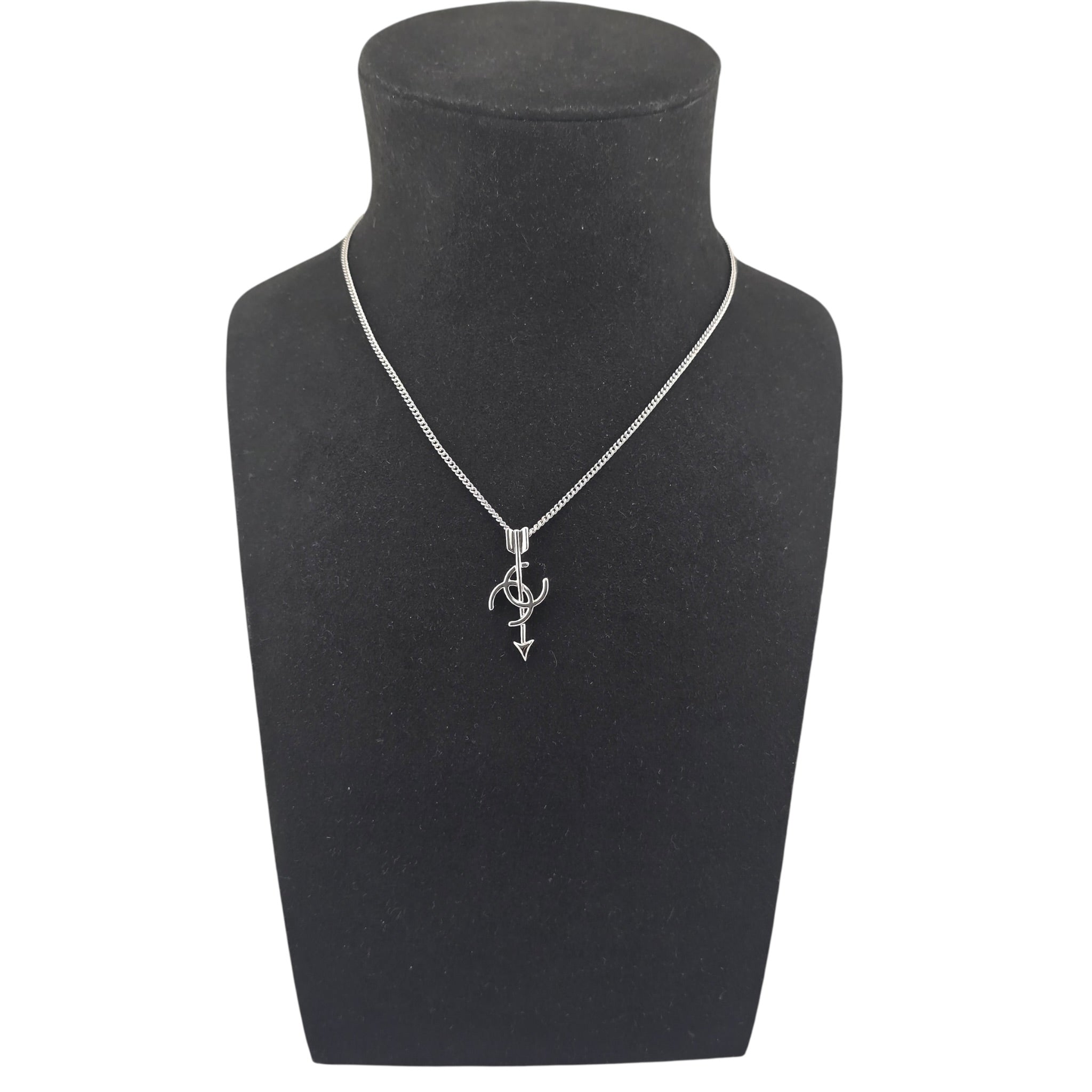Chanel CC Arrow Pendant Silver Necklace 2026 SS26 CHANEL