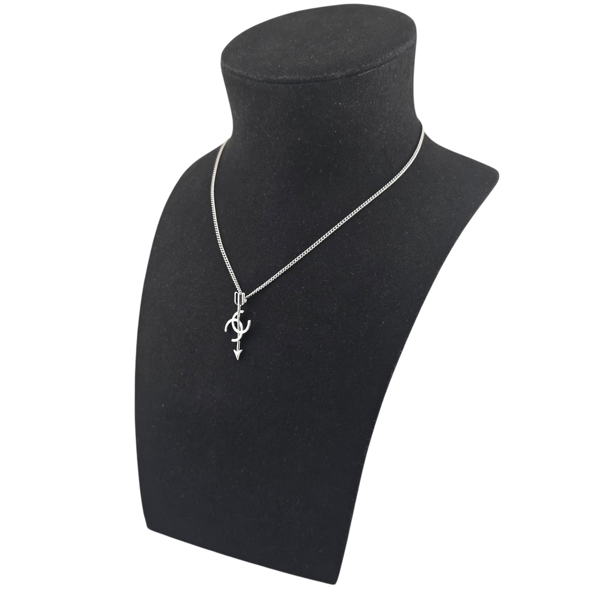 Chanel CC Arrow Pendant Silver Necklace 2026 SS26 CHANEL