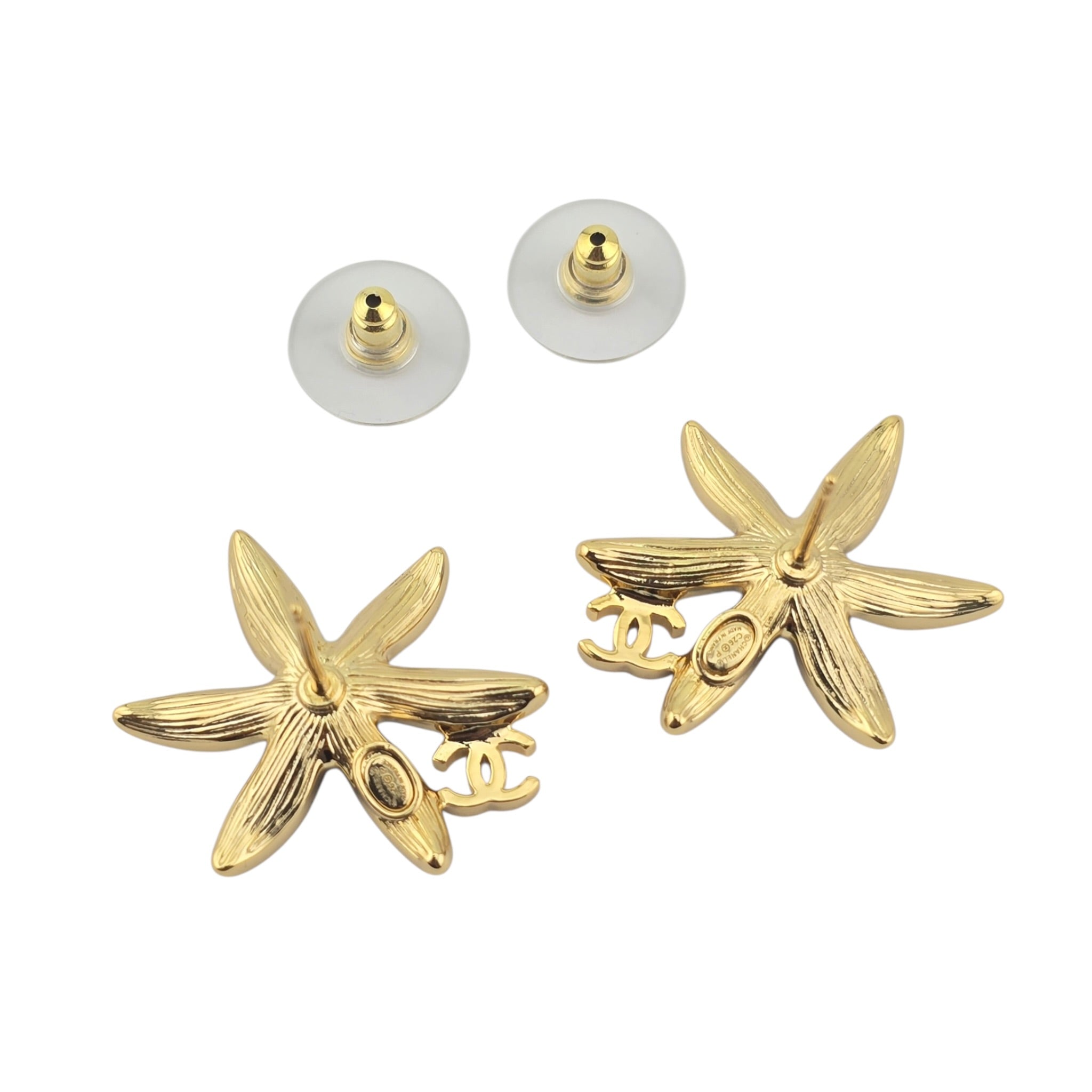 Chanel CC Blue Stud Floral Earrings 2026 CHANEL