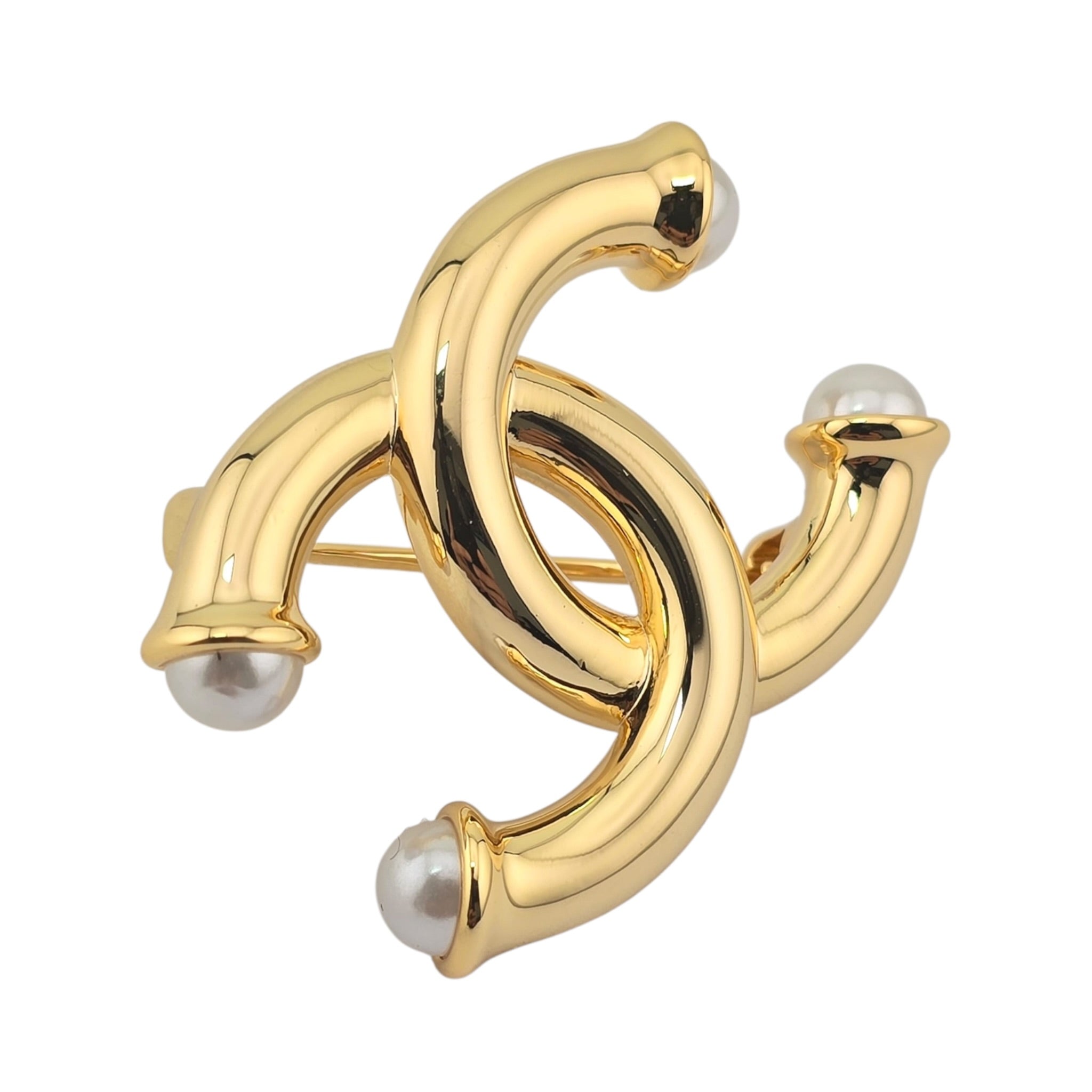 Chanel CC Gold Faux Pearls Brooch 2026 CHANEL