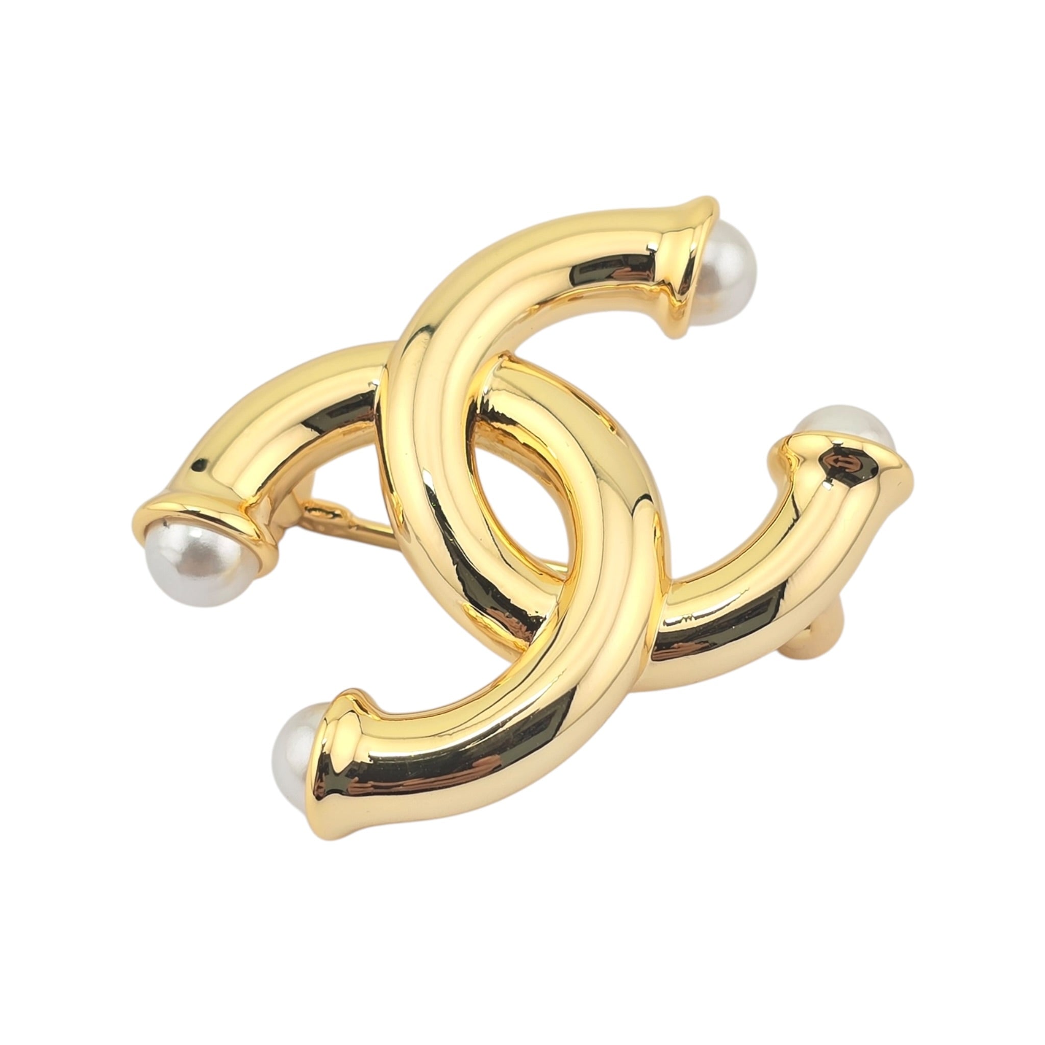 Chanel CC Gold Faux Pearls Brooch 2026 CHANEL