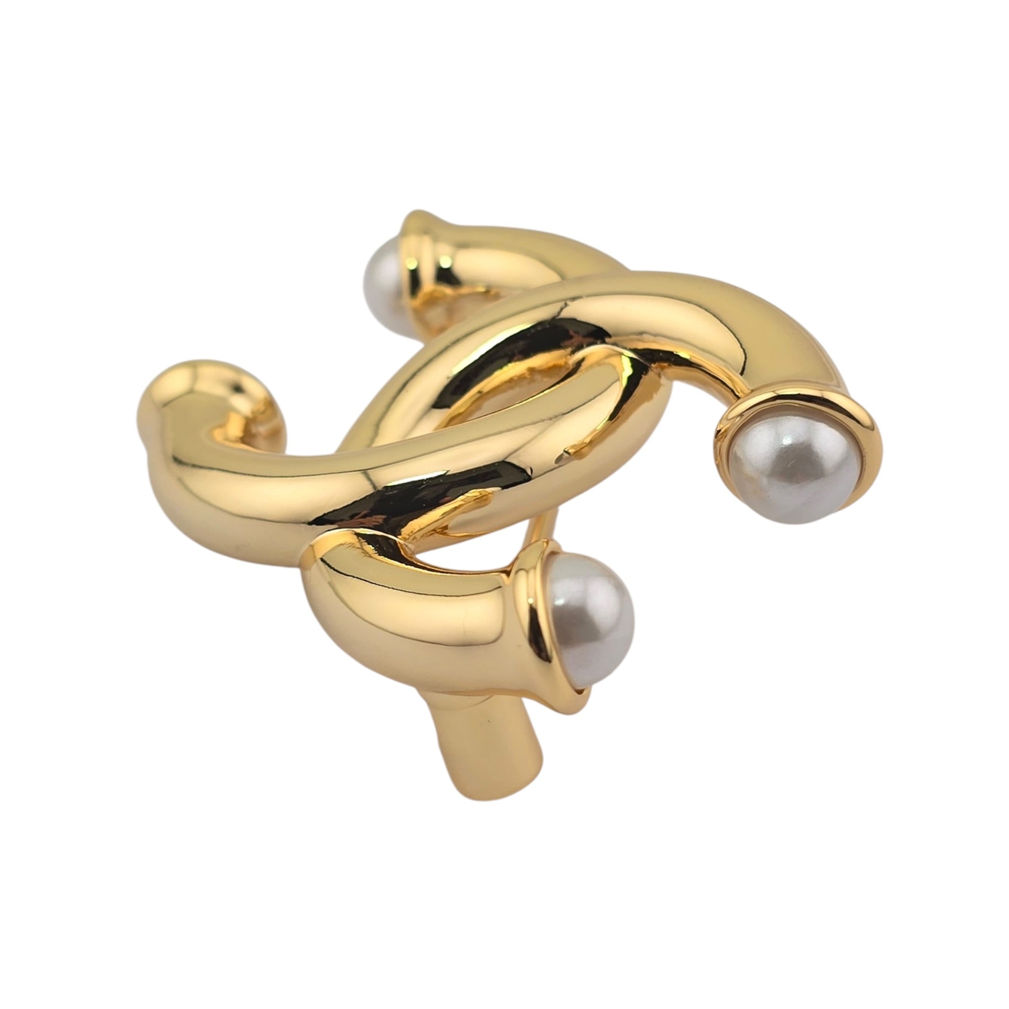 Chanel CC Gold Faux Pearls Brooch 2026 CHANEL