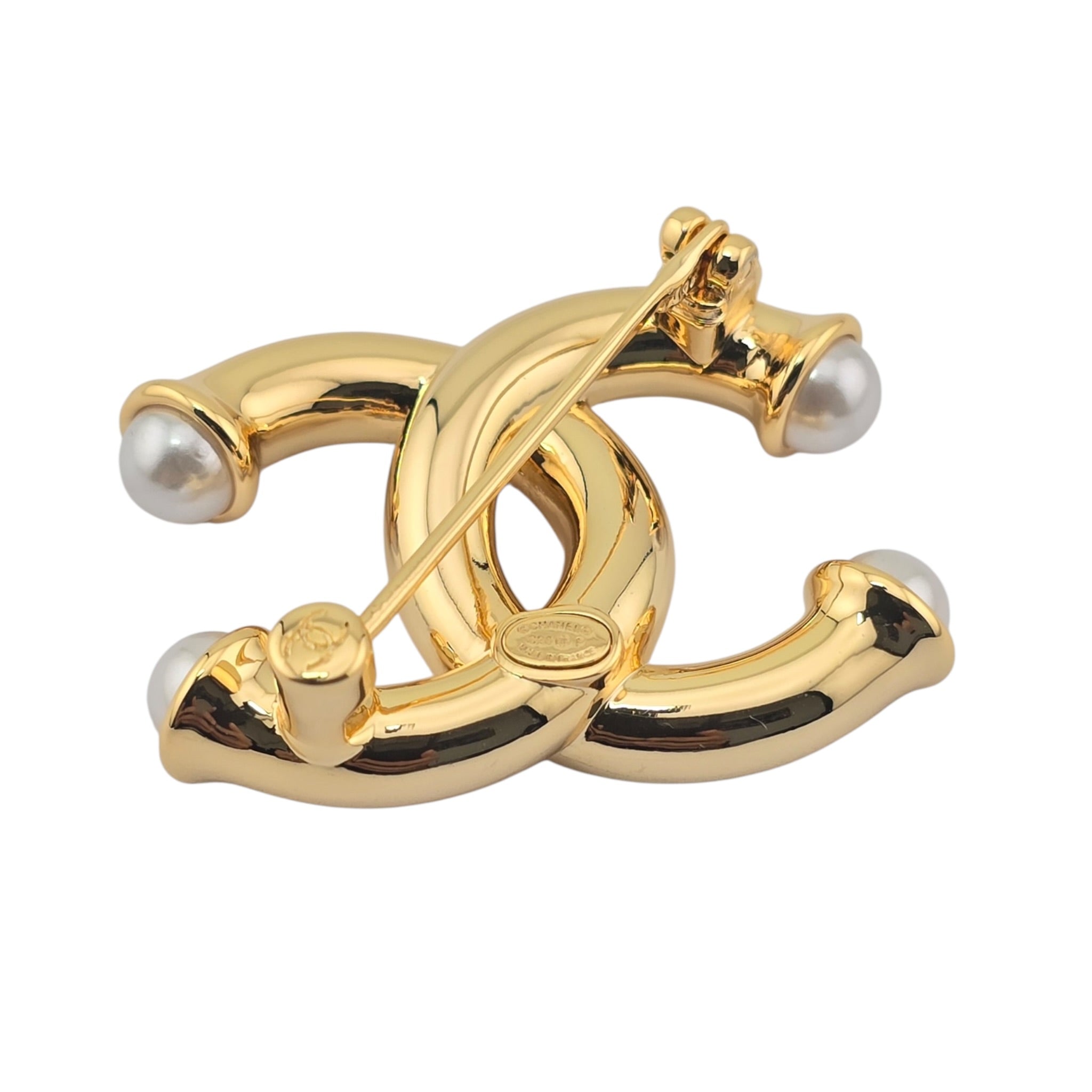 Chanel CC Gold Faux Pearls Brooch 2026 CHANEL