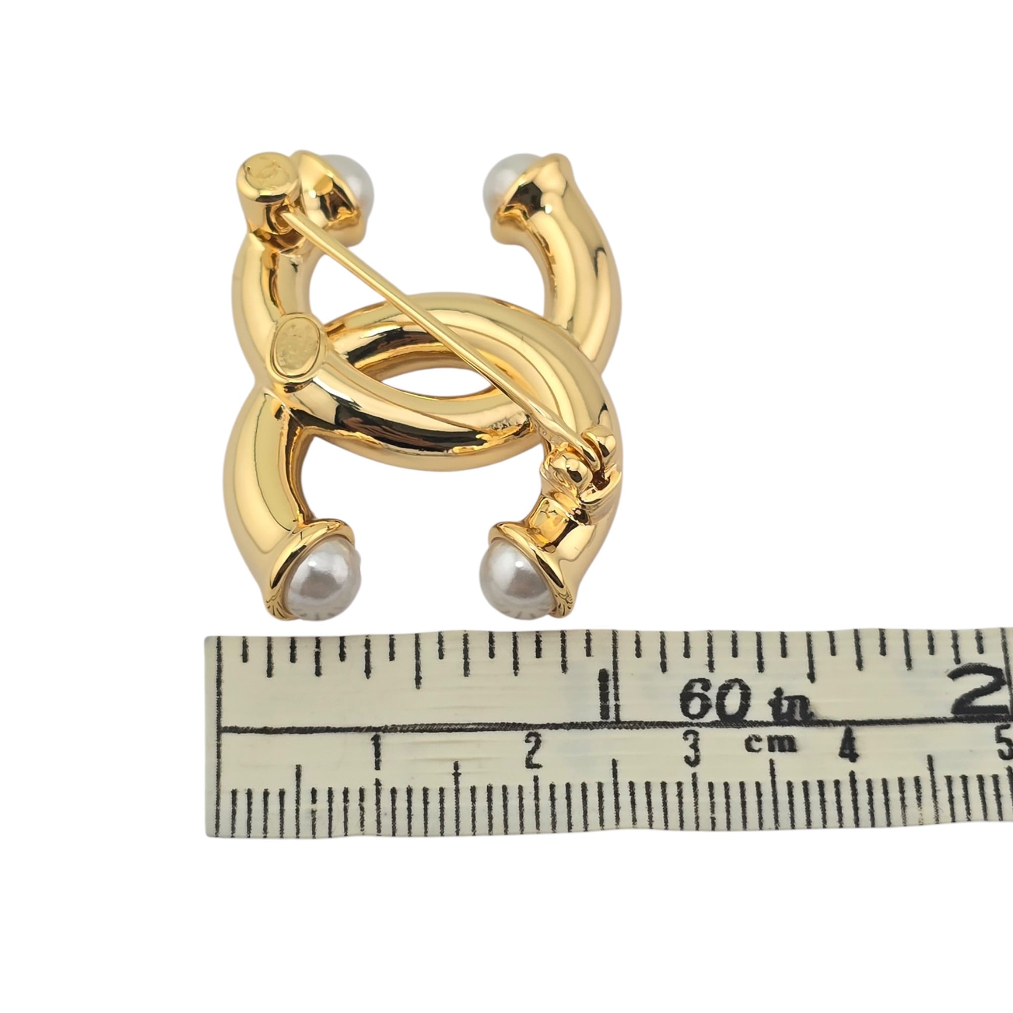 Chanel CC Gold Faux Pearls Brooch 2026 CHANEL