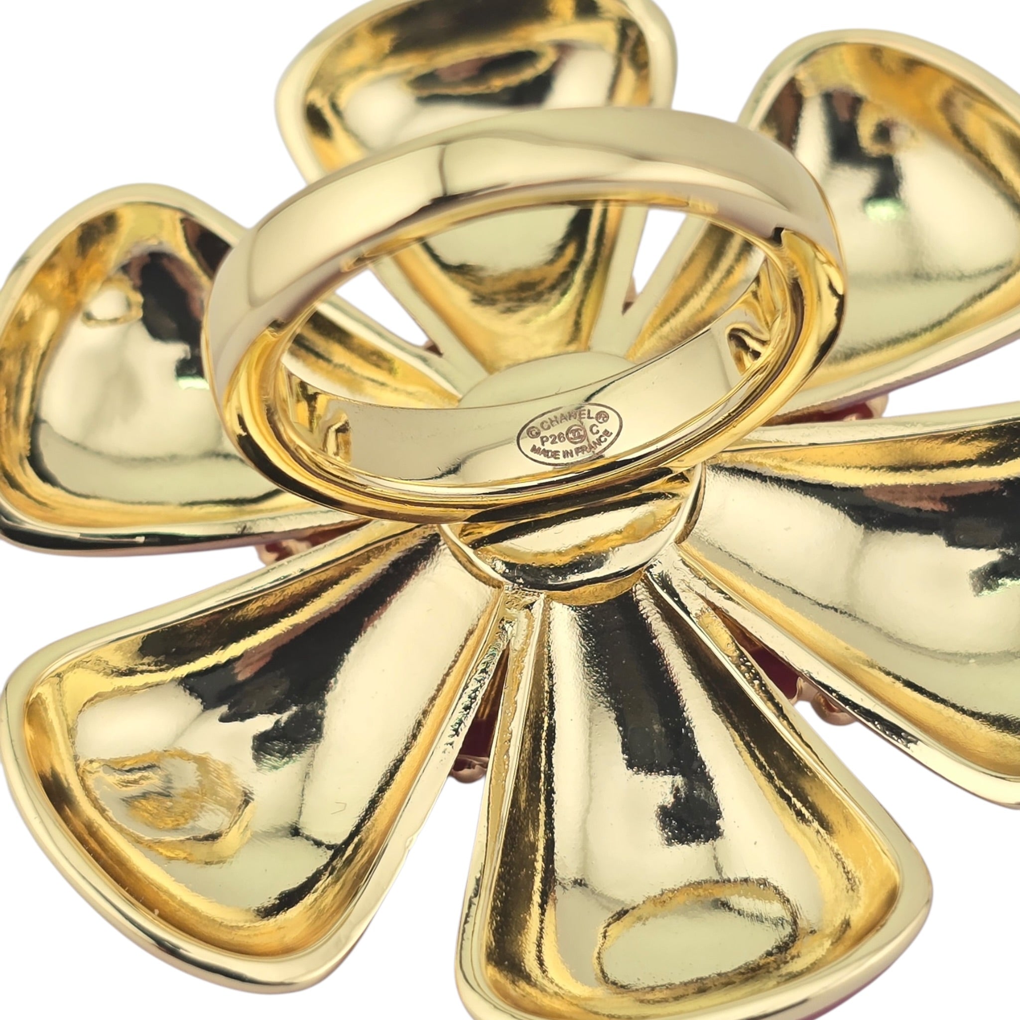 Chanel CC Red Camellia Ring 26SS CHANEL