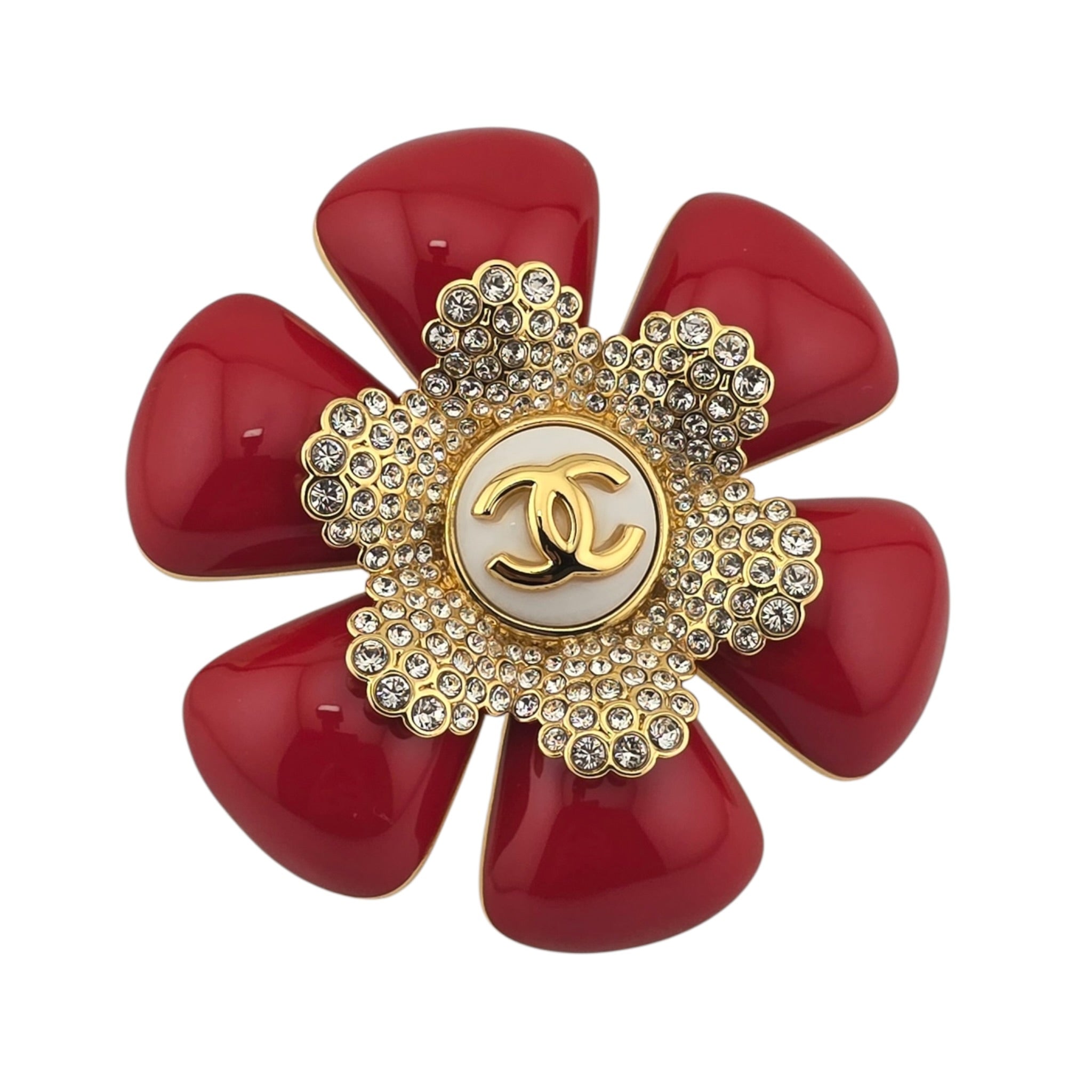 Chanel CC Red Camellia Ring 26SS CHANEL