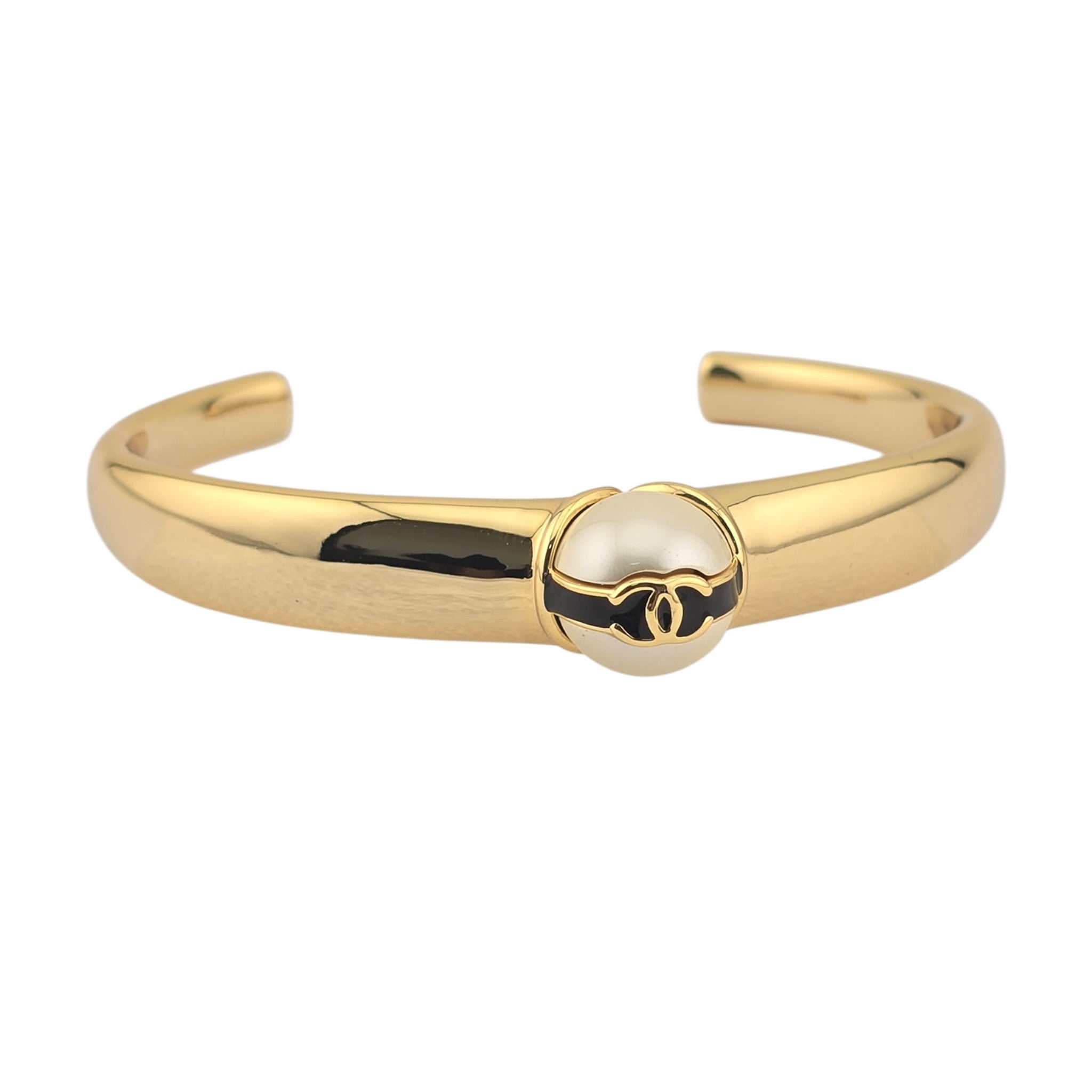 Chanel CC Gold Pearl Bangle 2024 CHANEL