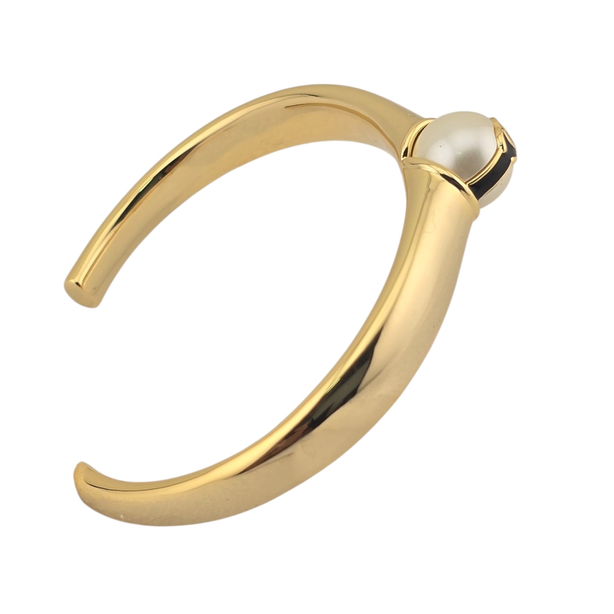 Chanel CC Gold Pearl Bangle 2024 CHANEL