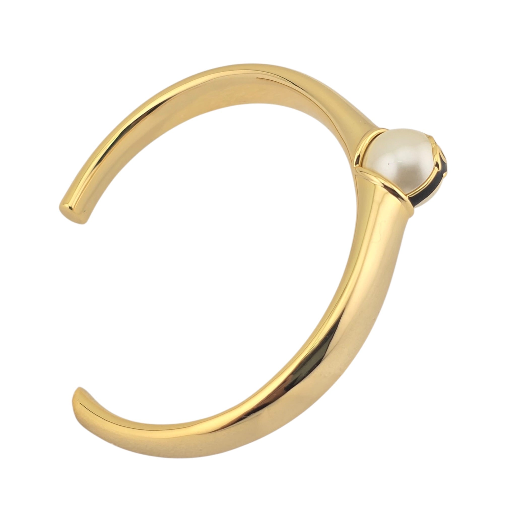 Chanel CC Gold Pearl Bangle 2024 CHANEL
