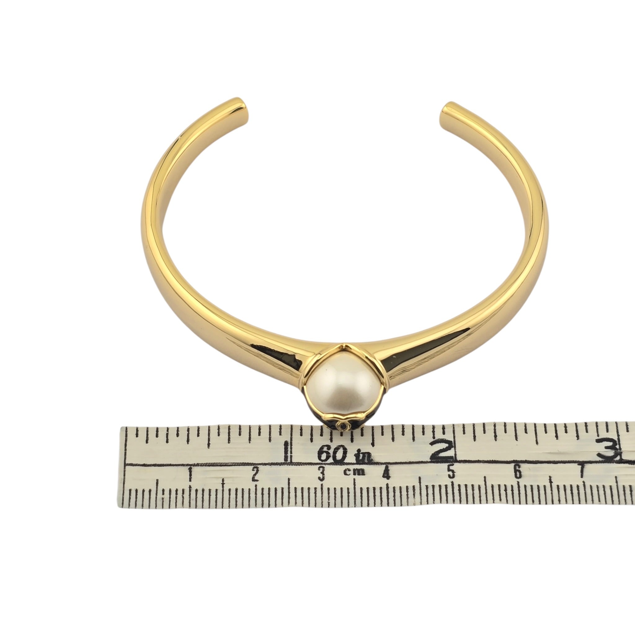 Chanel CC Gold Pearl Bangle 2024 CHANEL