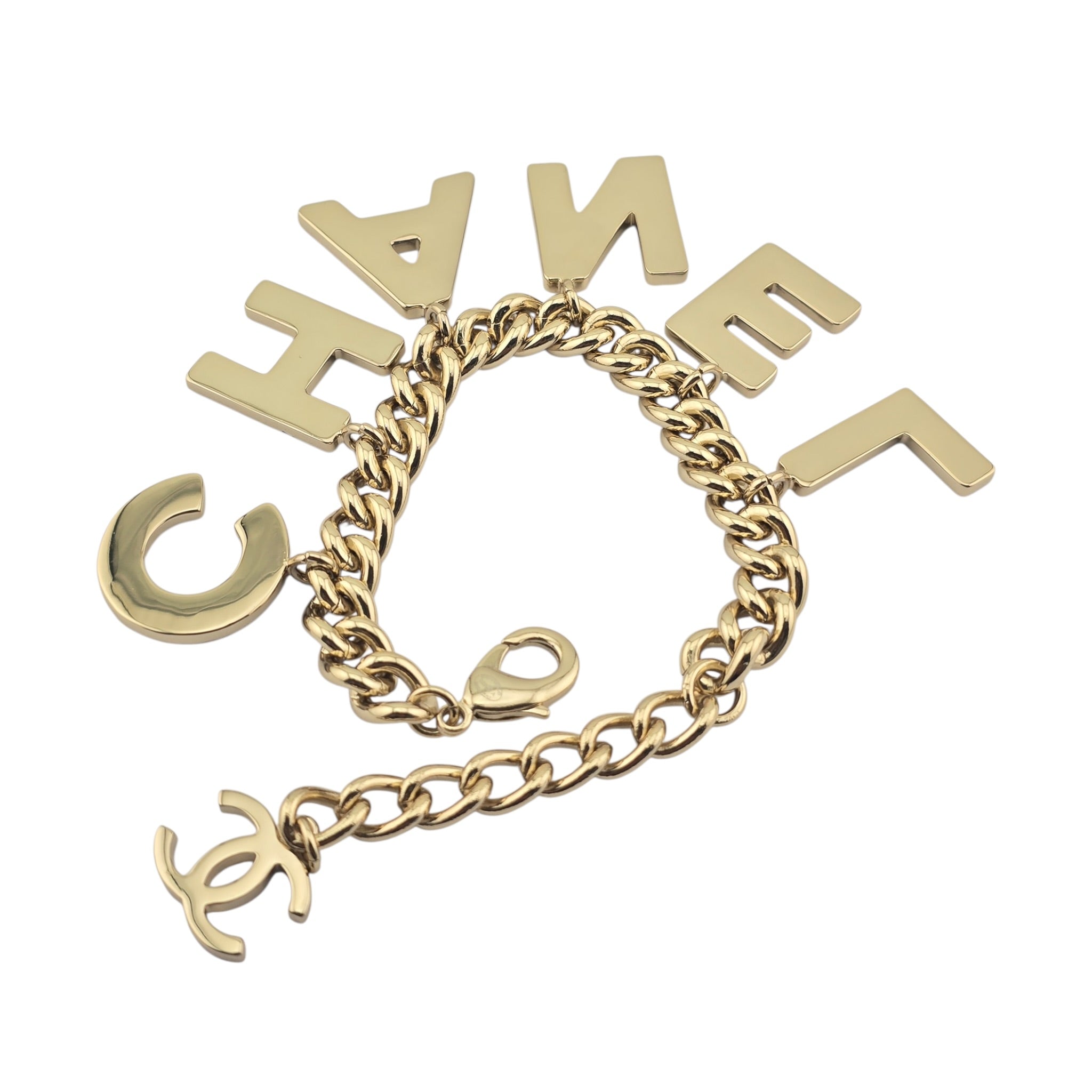 Chanel Metal Enamel Cha-Nel Logo Bracelet 2022 CHANEL
